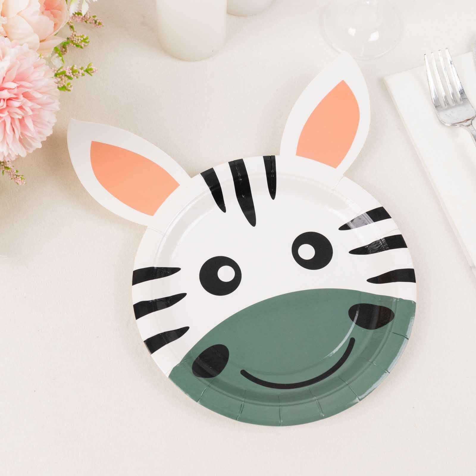 Set of 25 Paper Round Plates 7" Assorted Animal Print - 300GSM Disposable Appetizer Dessert Party Plates for Jungle Safari Themed Events - Image 9