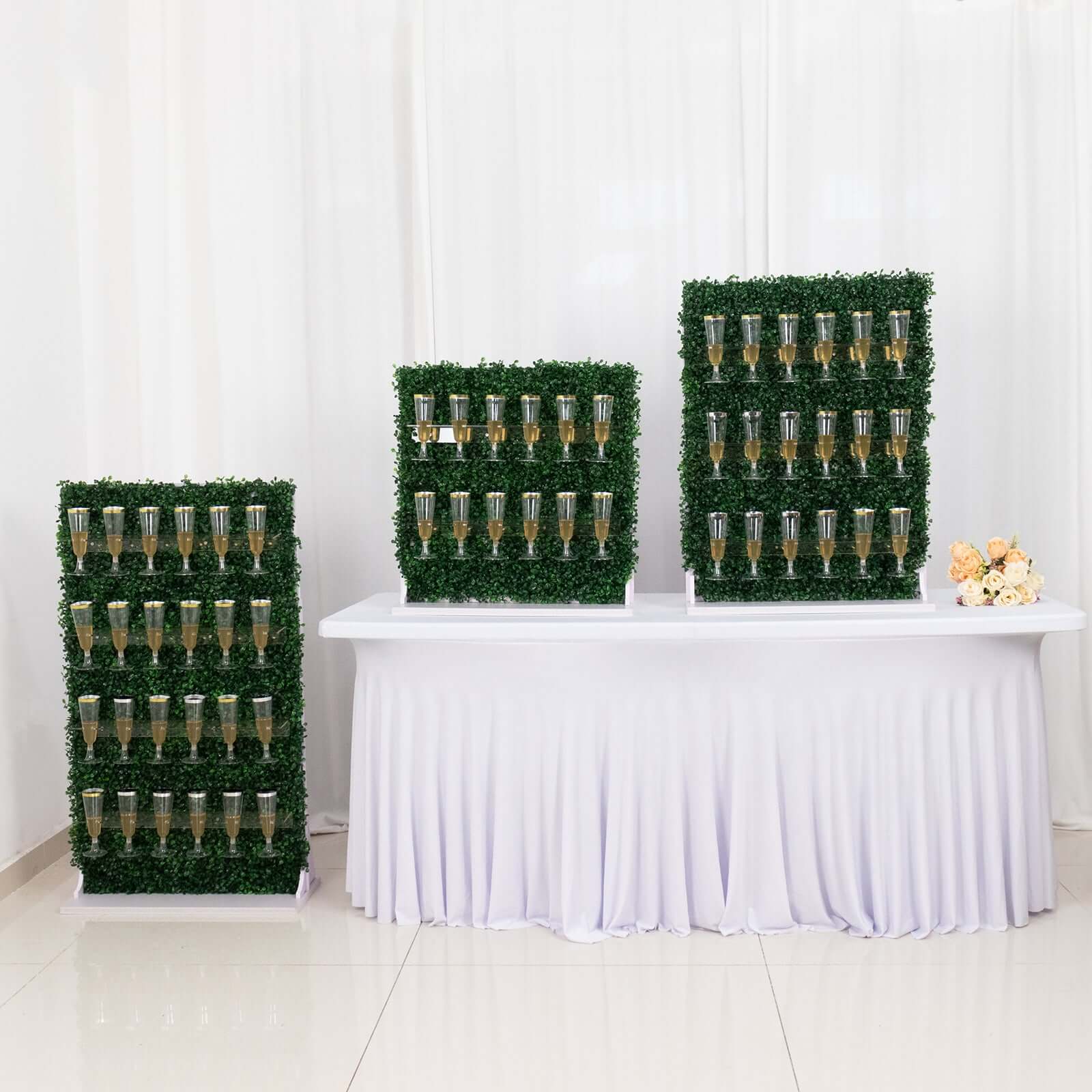 Set of 3 Champagne Wall Glass Holder 24", 33", 42" Green - Image 8