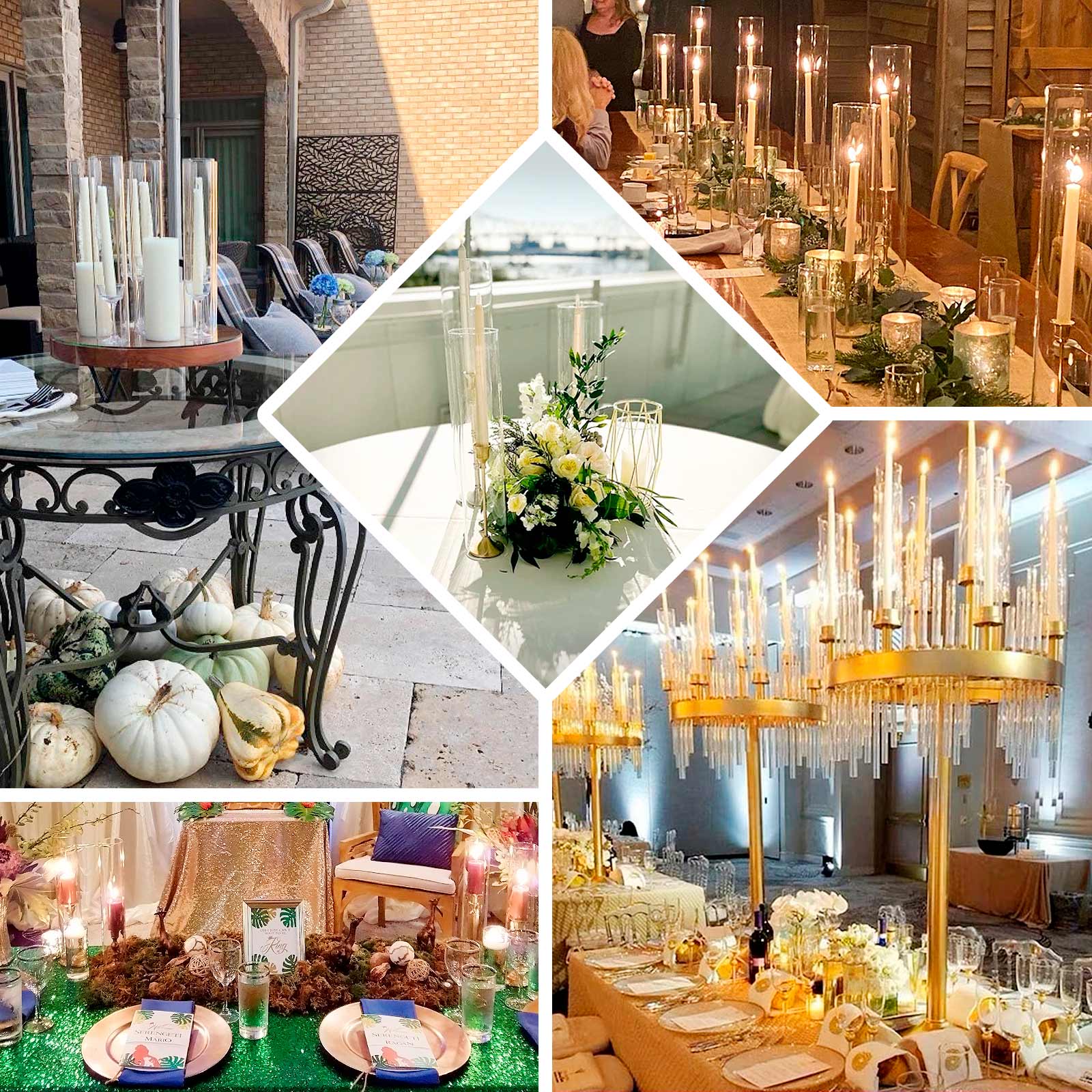 Set of 3 Glass Candle Sleeves Hurricane Shades 15", 17", 19" Clear - Versatile 3.5" Wide Pillar Candle Holders Table Centerpiece for Events - Image 5