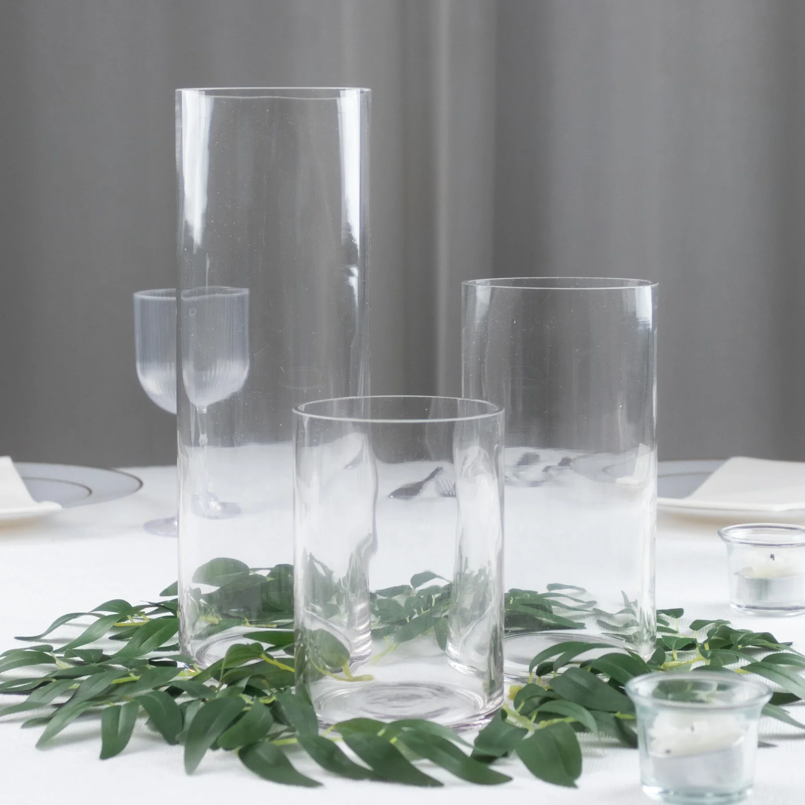 Set of 3 Premium Glass Cylinder Vases – Clear Flower & Candle Vases for Table Centerpieces – 6", 8", 12 - Image 8
