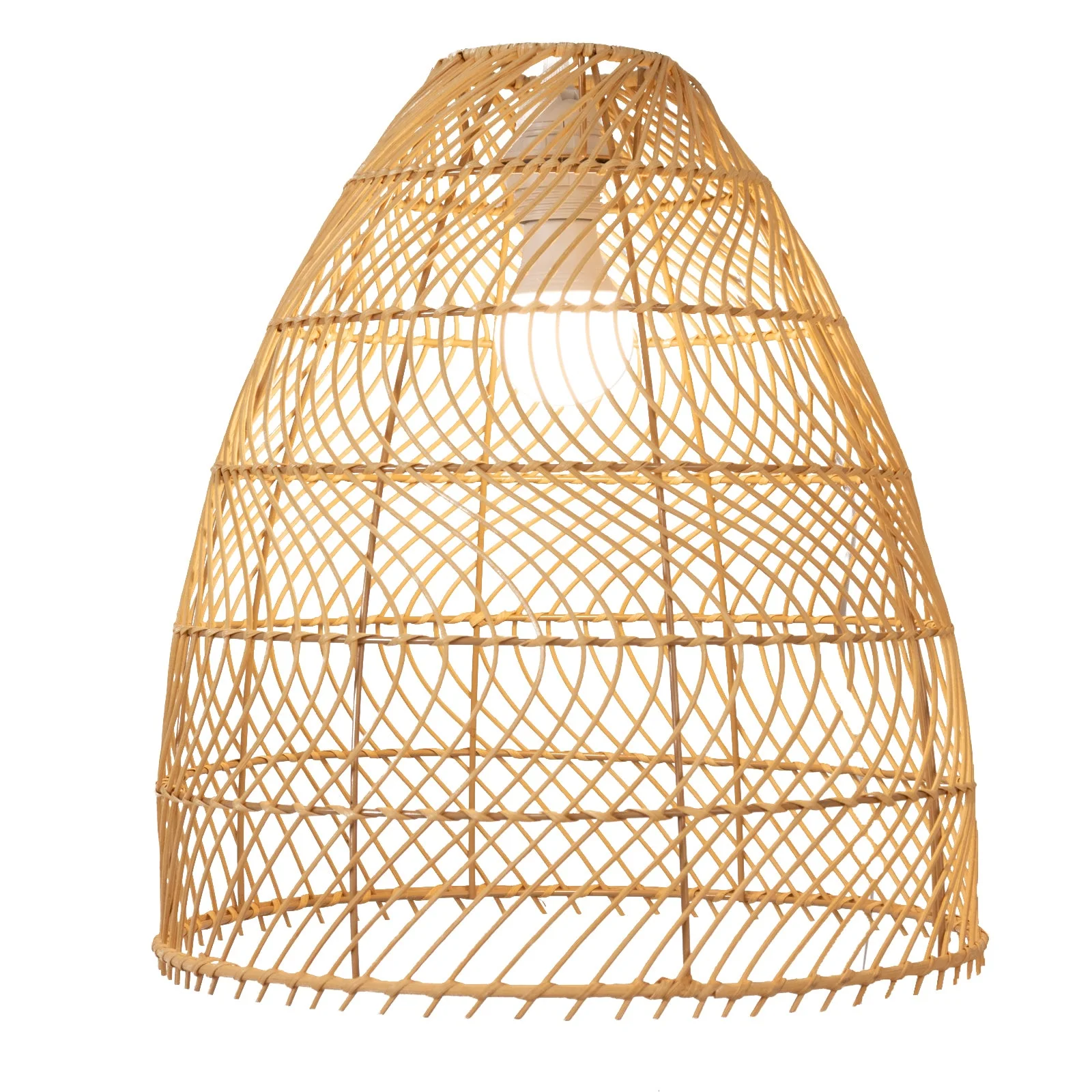 Set of 3 Handwoven Rattan Pendant Light Shades – Boho Natural Cone Lampshade Covers – 16", 18", 20" Tall – Shades Only - Image 8