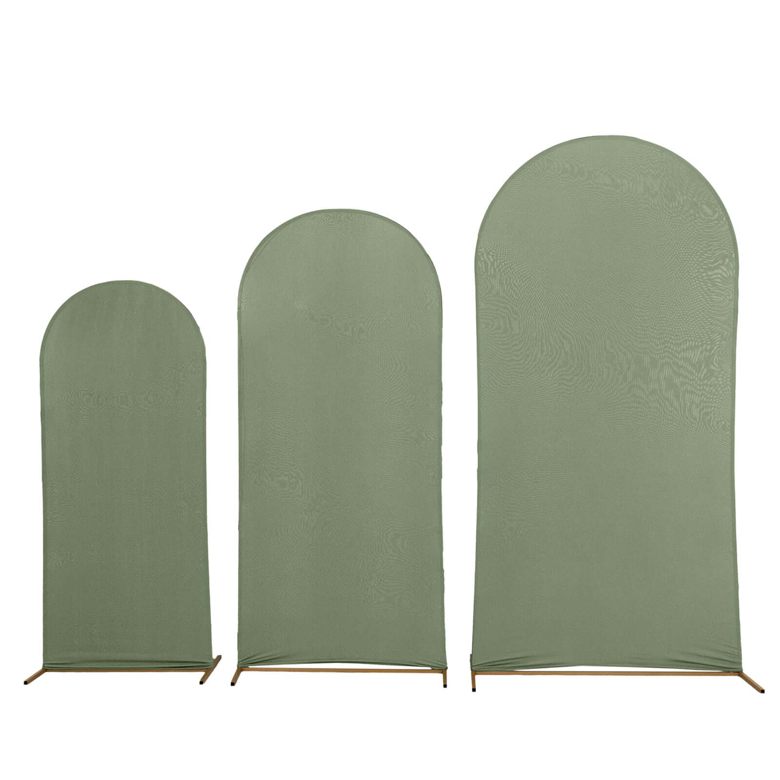Set of 3 Matte Dusty Sage Green Spandex Fitted Wedding Arch Covers For Round Top Chiara Backdrop Stands 5ft, 6ft, 7ft - Image 6