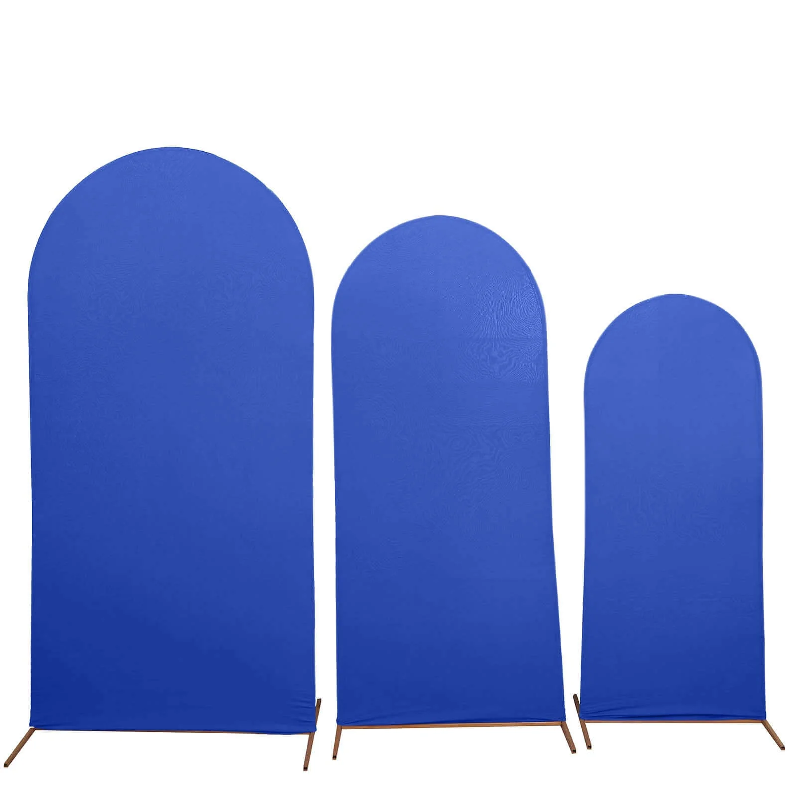 Set of 3 Matte Royal Blue Spandex Fitted Wedding Arch Covers For Round Top Chiara Backdrop Stands 5ft, 6ft, 7ft - Image 6