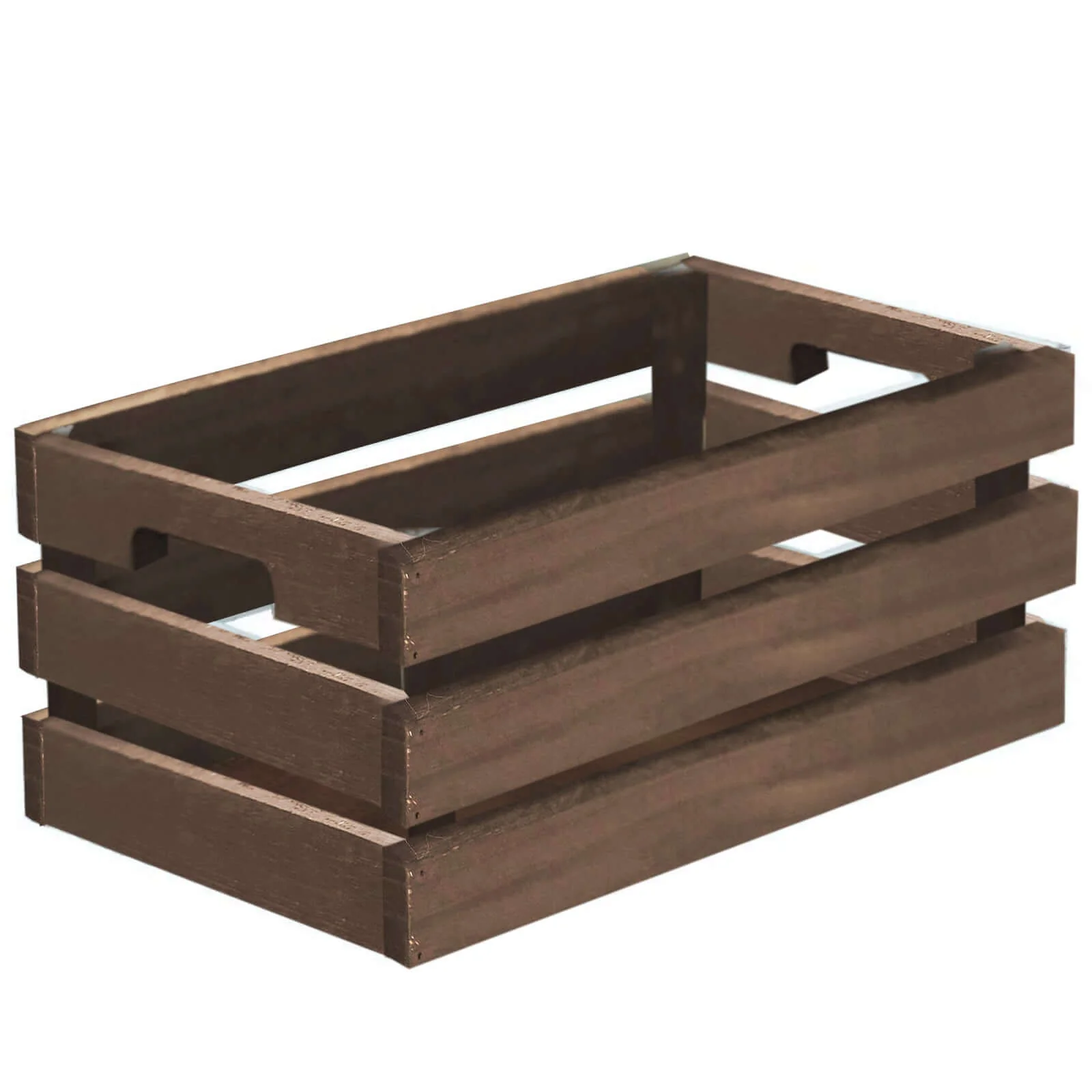 Set of 3 Rustic Wooden Crates Smoked Brown - Decorative Planters, Storage Containers & Display Risers - Image 8