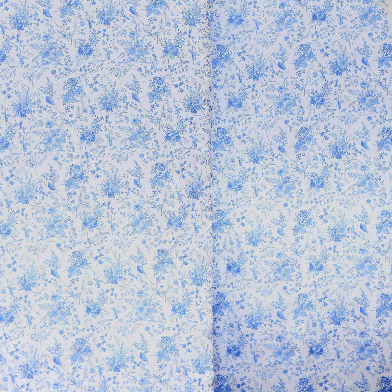 Set of 3 White Blue Satin Chiara Backdrop Stand Covers in French Toile Floral Pattern, Fitted Covers For Round Top Wedding Arches - 5ft,6ft,7ft - Image 7