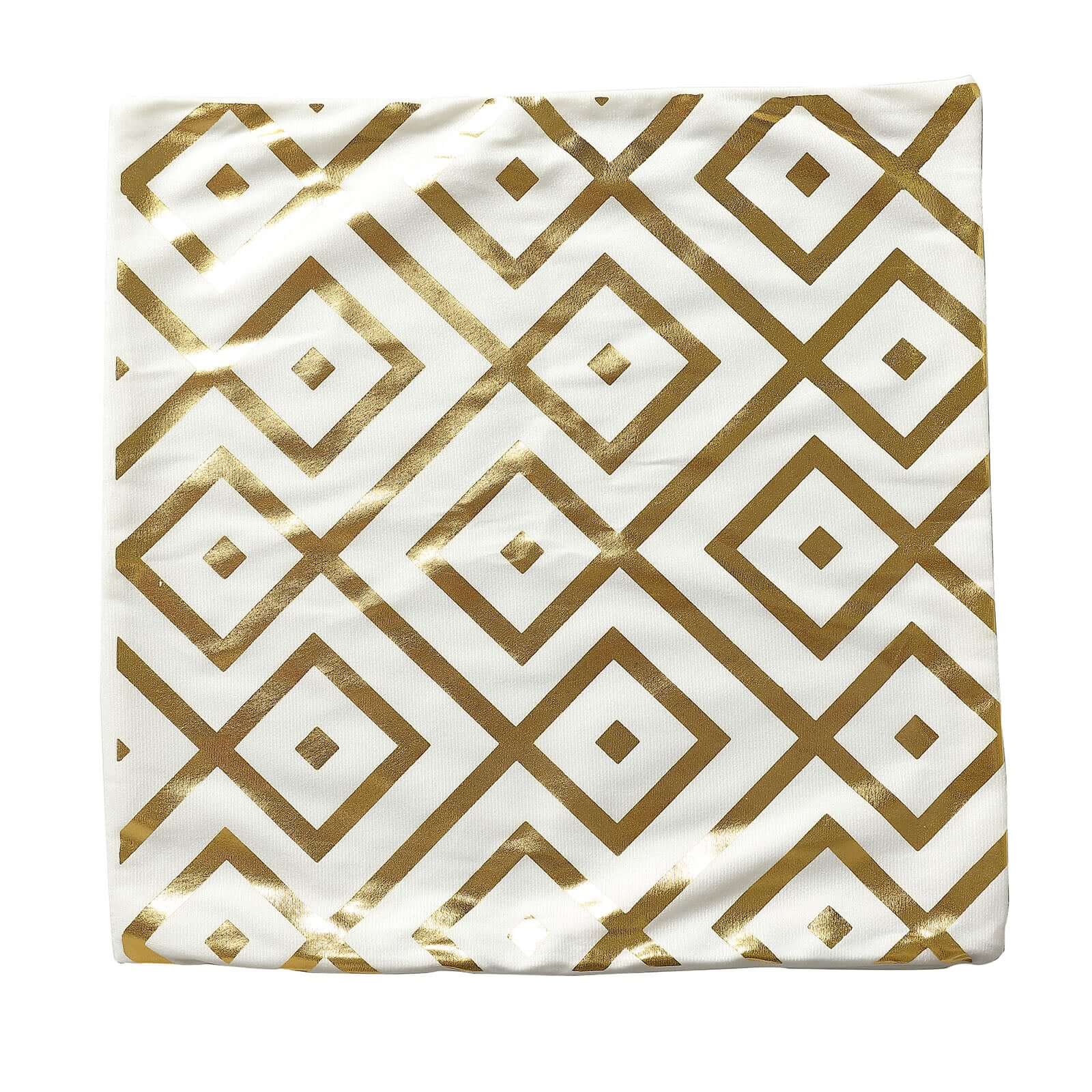 Set Of 4 White/Gold Foil Geometric Print Throw Pillow Covers, Velvet Square Sofa Cushion Covers 18" - Image 10