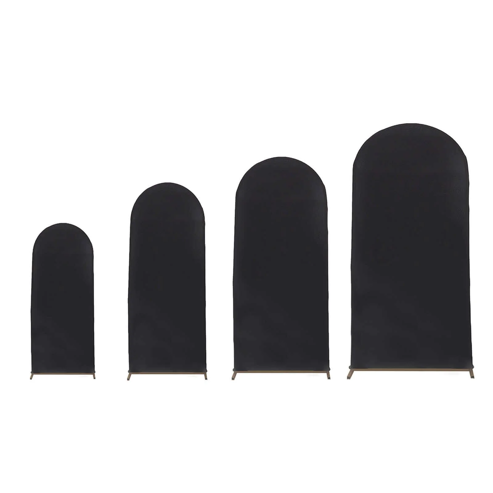 Set of 4 Matte Black Spandex Fitted Wedding Arch Covers For Round Top Chiara Backdrop Stands 4ft,5ft,6ft,7ft - Image 6