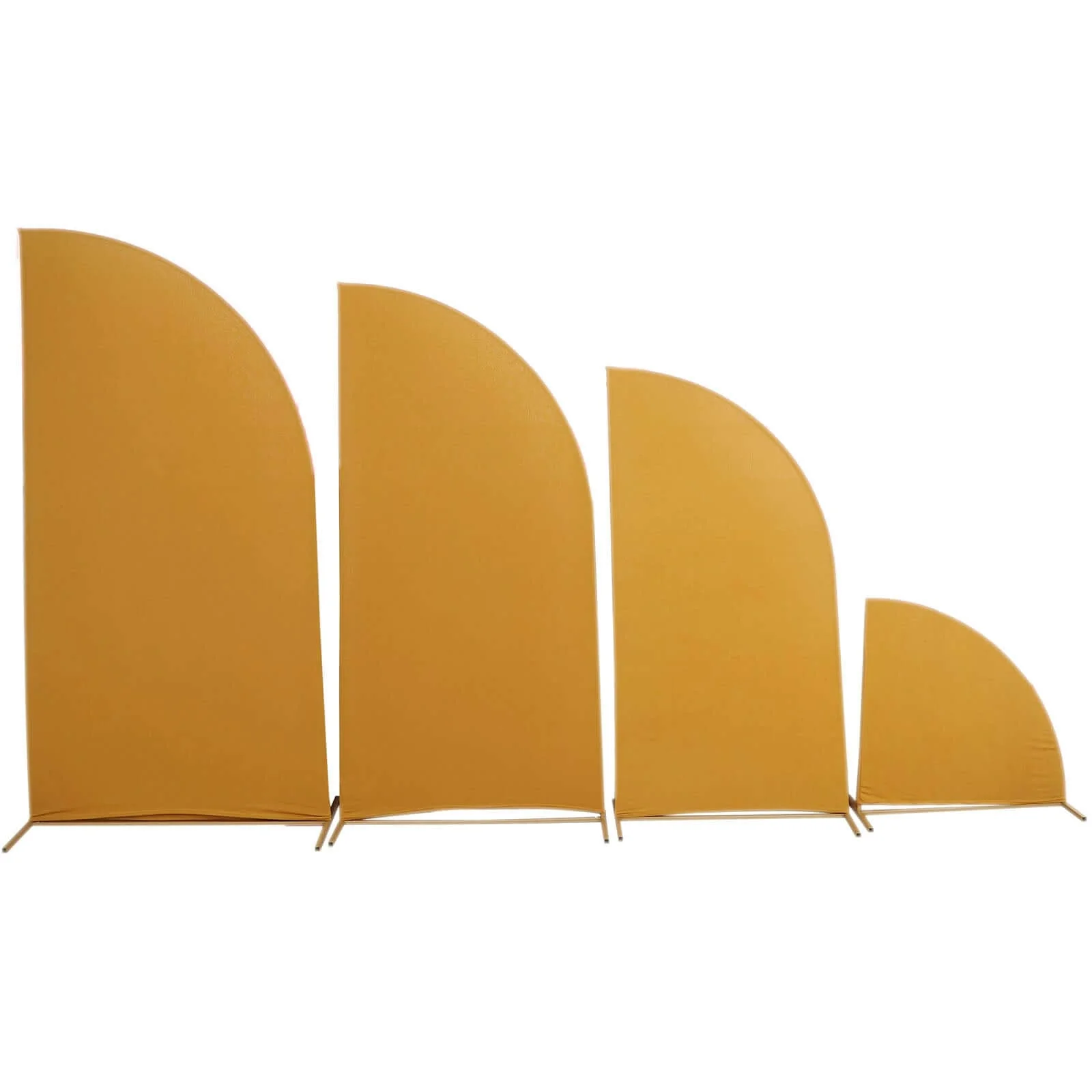 Set of 4 Matte Gold Fitted Spandex Half Moon Wedding Arch Covers, Custom Fit Chiara Backdrop Stand Covers 2.5ft,5ft,6ft,7ft - Image 6