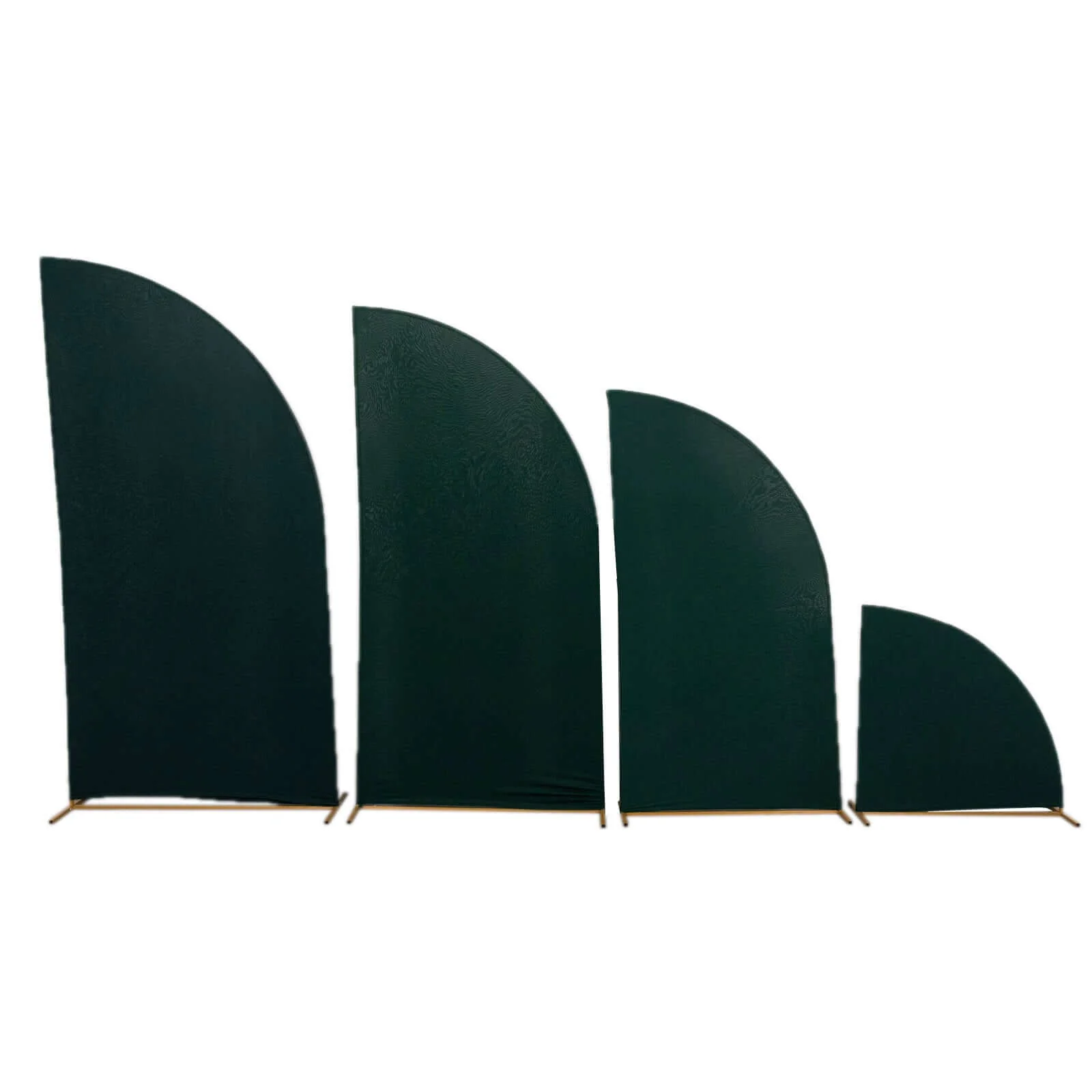 Set of 4 Matte Hunter Emerald Green Fitted Spandex Half Moon Wedding Arch Covers, Custom Fit Chiara Backdrop Stand Covers 2.5ft,5ft,6ft,7ft - Image 7