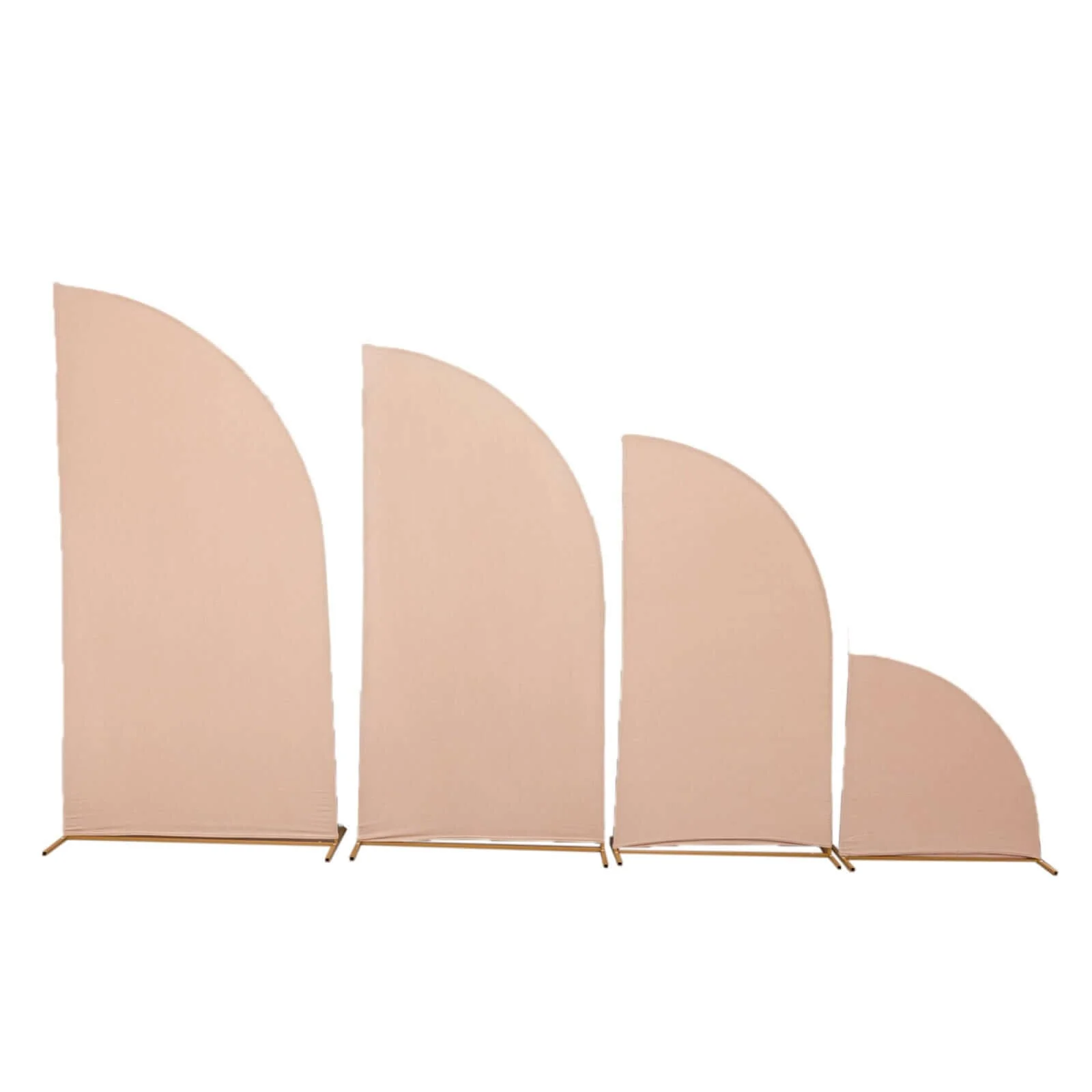 Set of 4 Matte Nude Fitted Spandex Half Moon Wedding Arch Covers, Custom Fit Chiara Backdrop Stand Covers 2.5ft,5ft,6ft,7ft - Image 6