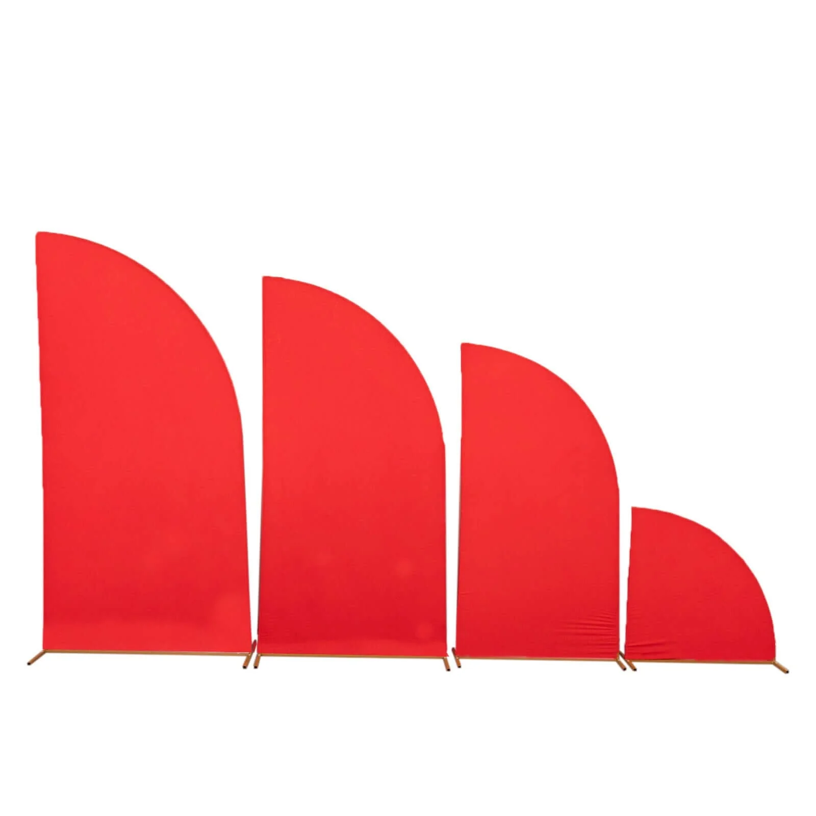 Set of 4 Matte Red Fitted Spandex Half Moon Wedding Arch Covers, Custom Fit Chiara Backdrop Stand Covers 2.5ft,5ft,6ft,7ft - Image 7