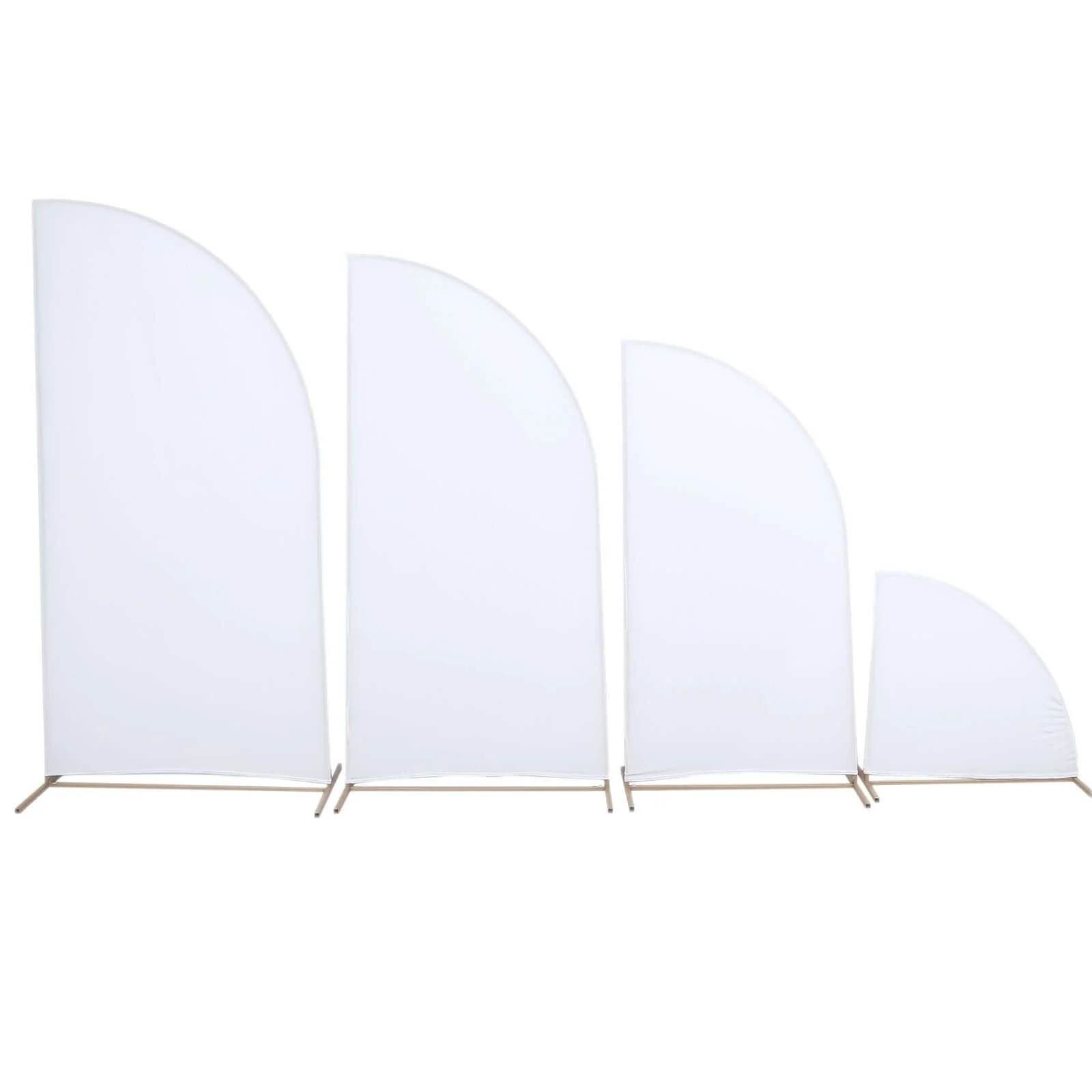 Set of 4 Matte White Fitted Spandex Half Moon Wedding Arch Covers, Custom Fit Chiara Backdrop Stand Covers 2.5ft,5ft,6ft,7ft - Image 6