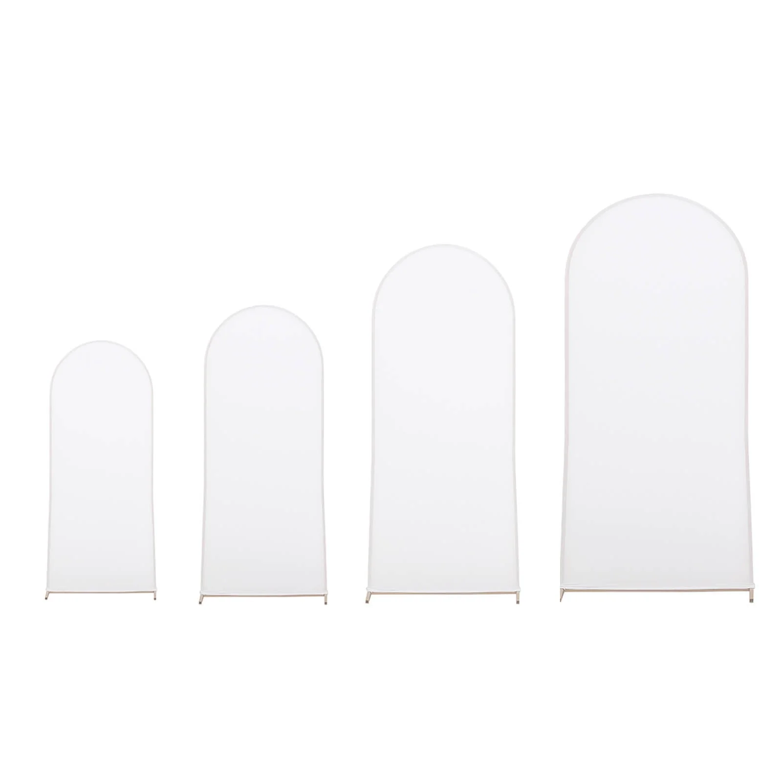 Set of 4 Matte White Spandex Fitted Wedding Arch Covers For Round Top Chiara Backdrop Stands 4ft,5ft,6ft,7ft - Image 6