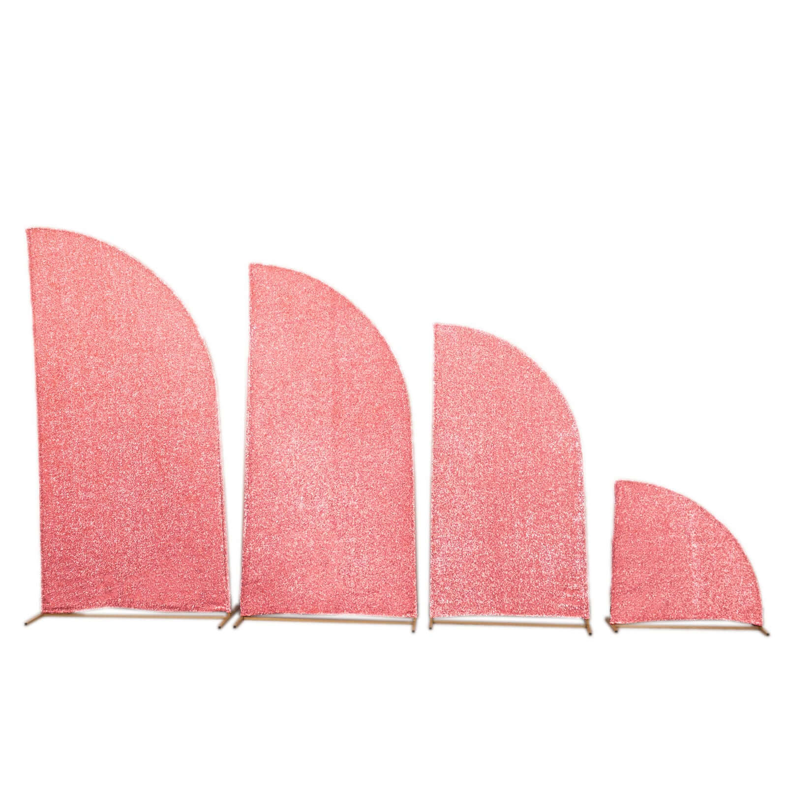 Set of 4 Rose Gold Chiara Backdrop Stand Covers Shimmer Tinsel Finish, Fitted Covers For Half Moon Wedding Arches 2.5ft, 5ft, 6ft, 7ft - Image 7