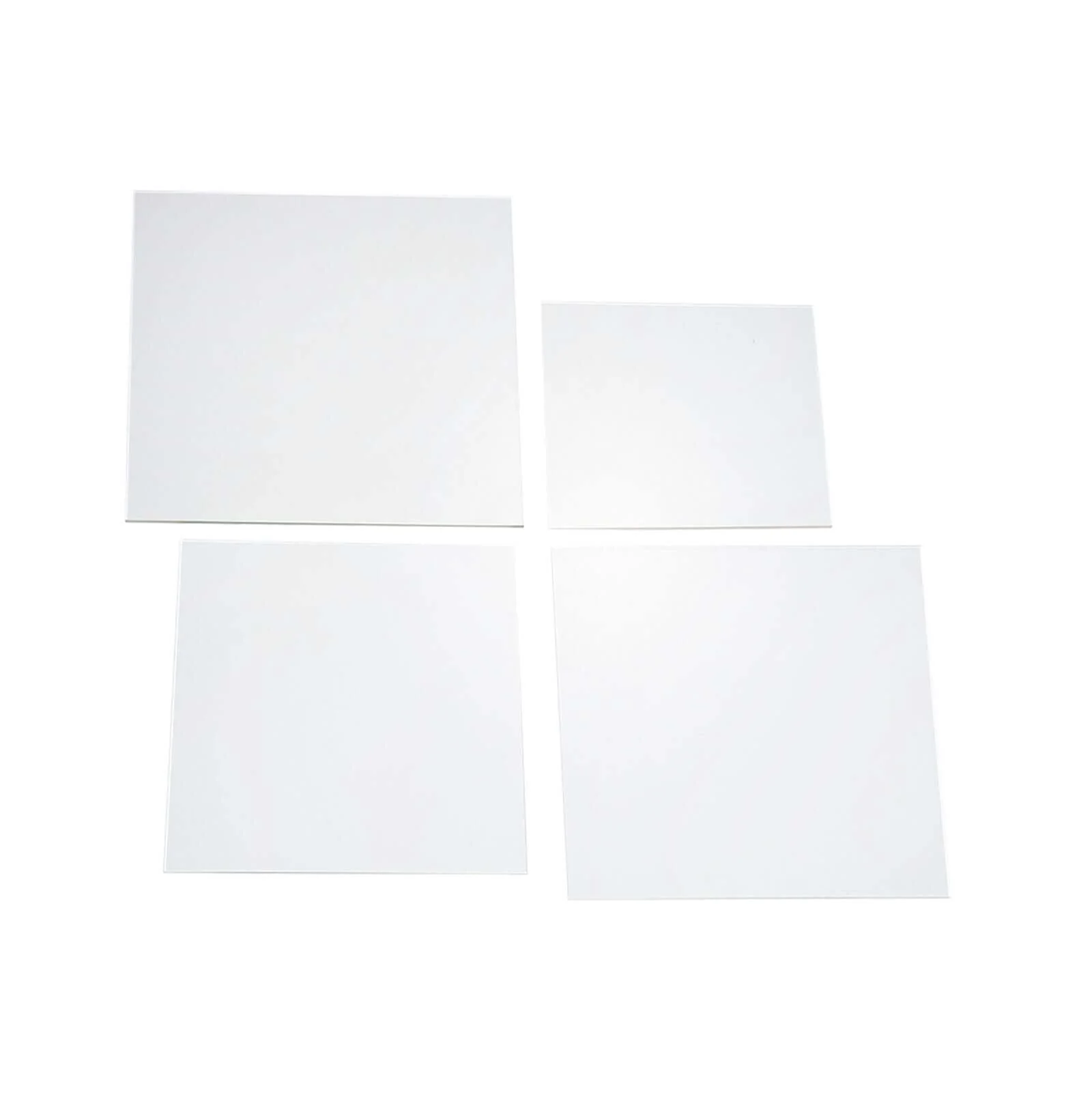 Set of 4 White Acrylic Square Plexiglass Sheets Top Plates Assorted Sizes 3mm Thick - Protective Film Coating - Image 17