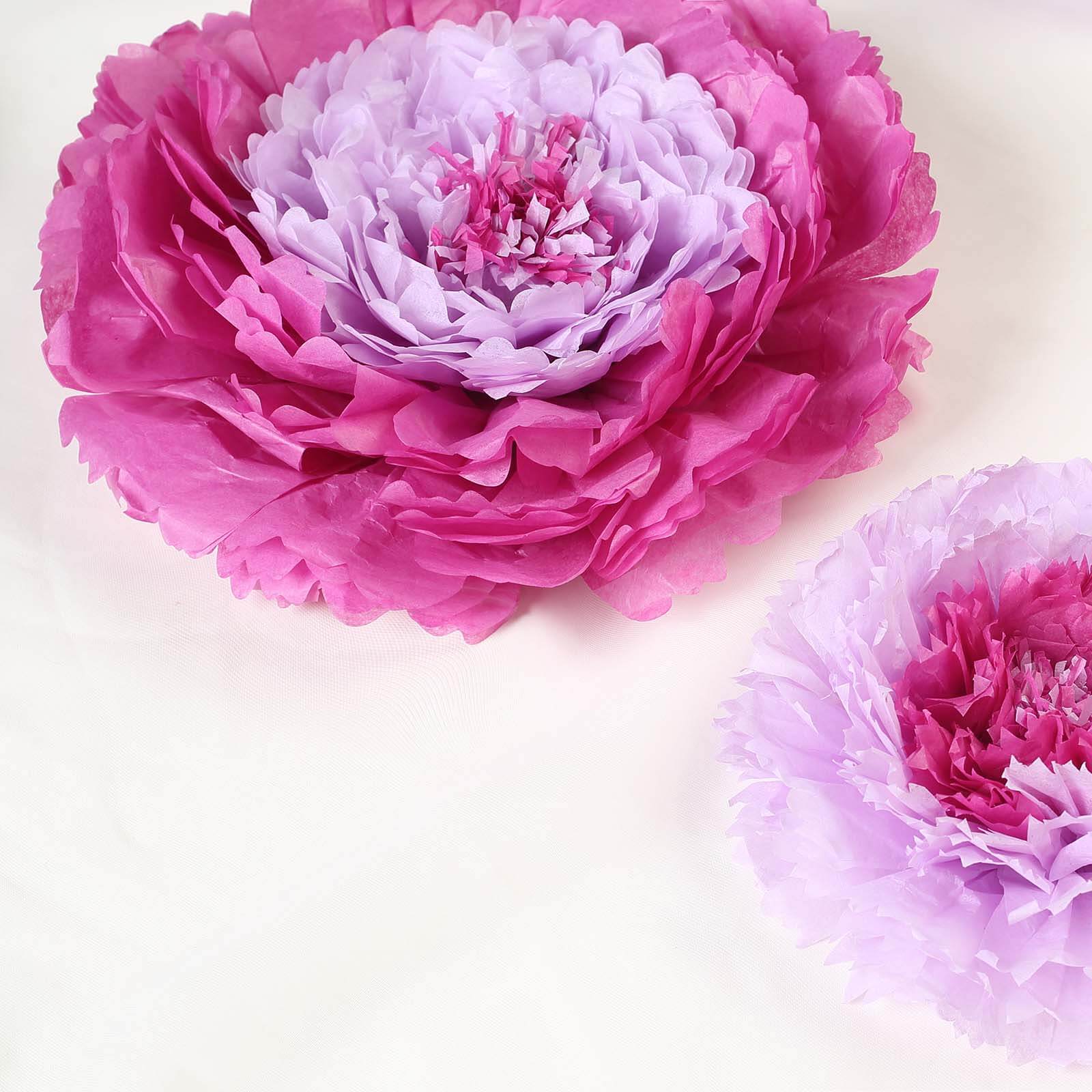 Set of 6 Lavender Giant Carnation 3D Paper Flowers Wall Decor 12",16",20" - Image 6