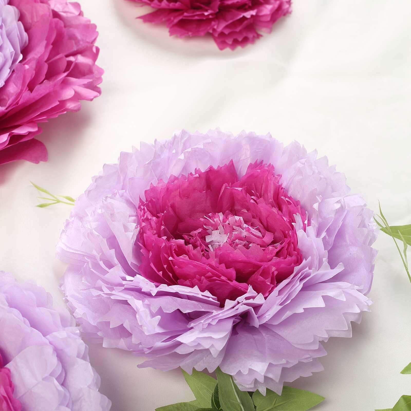 Set of 6 Lavender Giant Carnation 3D Paper Flowers Wall Decor 12",16",20" - Image 8