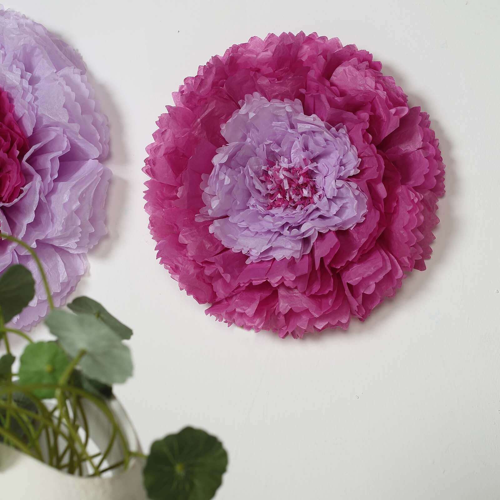 Set of 6 Lavender Giant Carnation 3D Paper Flowers Wall Decor 12",16",20" - Image 9