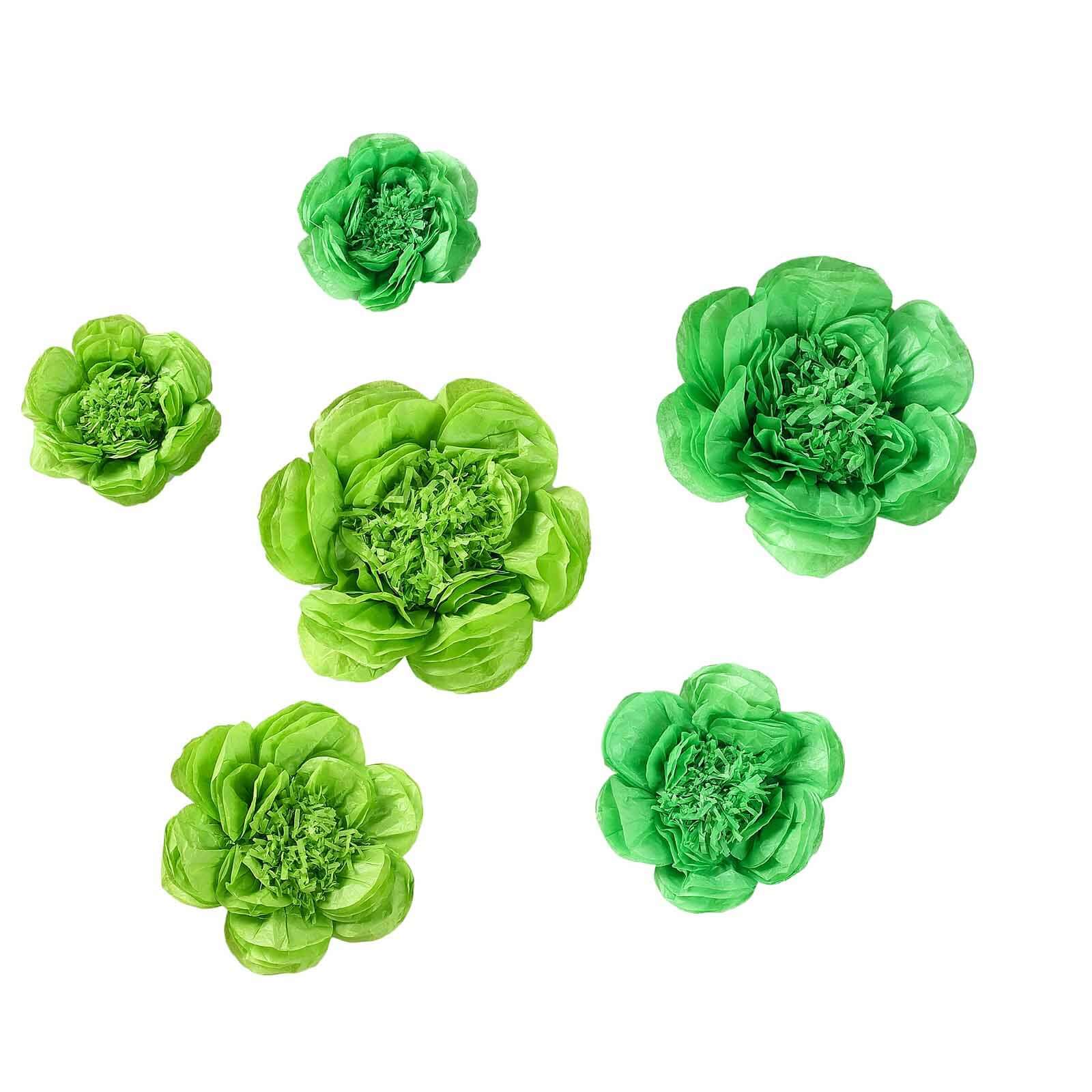 Set of 6 Mint / Apple Green Peony 3D Paper Flowers Wall Decor 7",9",11" - Image 6