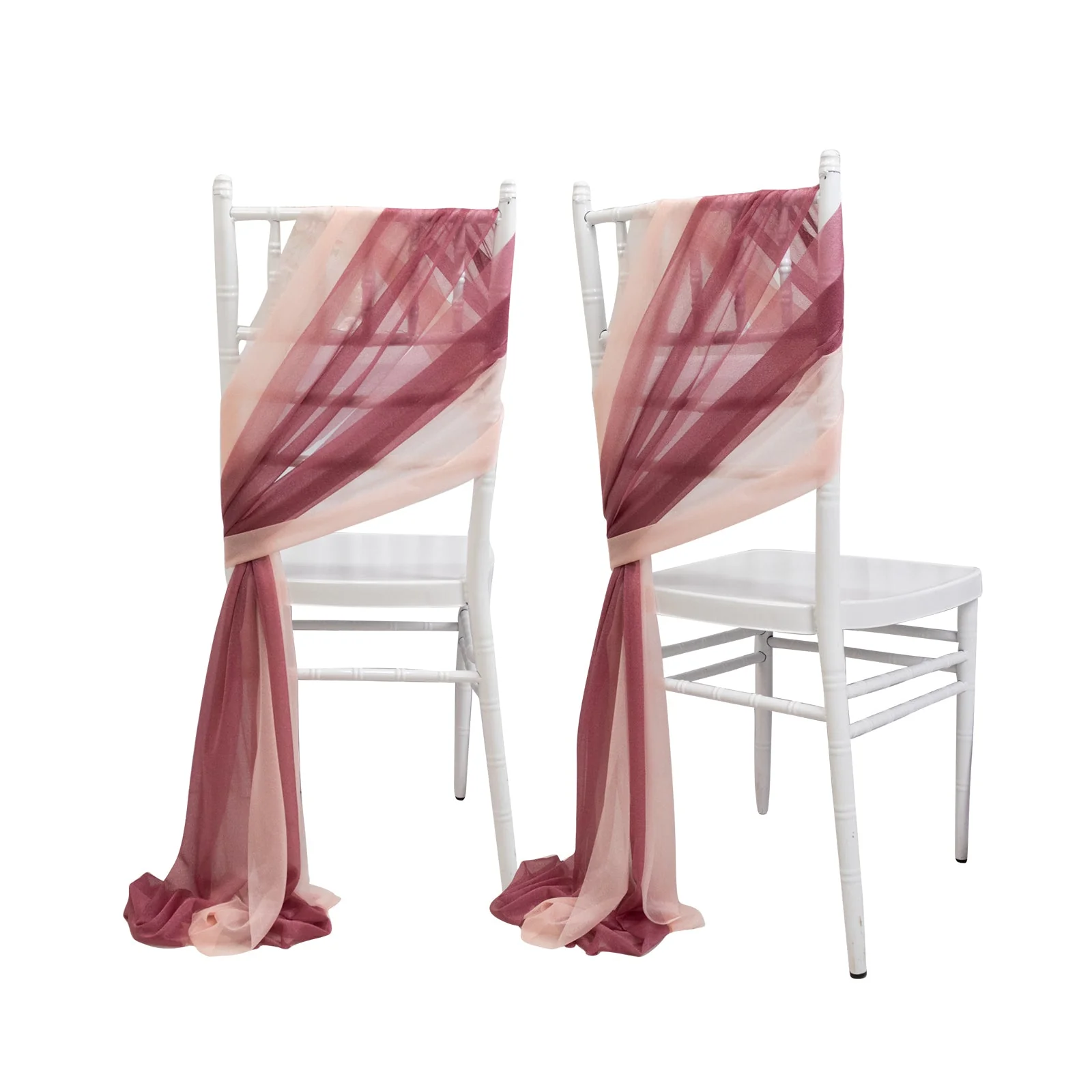 20-Pack Sheer Chair Sash in Mauve Blush, 9ft Long Shimmer Sheer Drape Chair Decor Set, Wrinkle-Free - Image 6