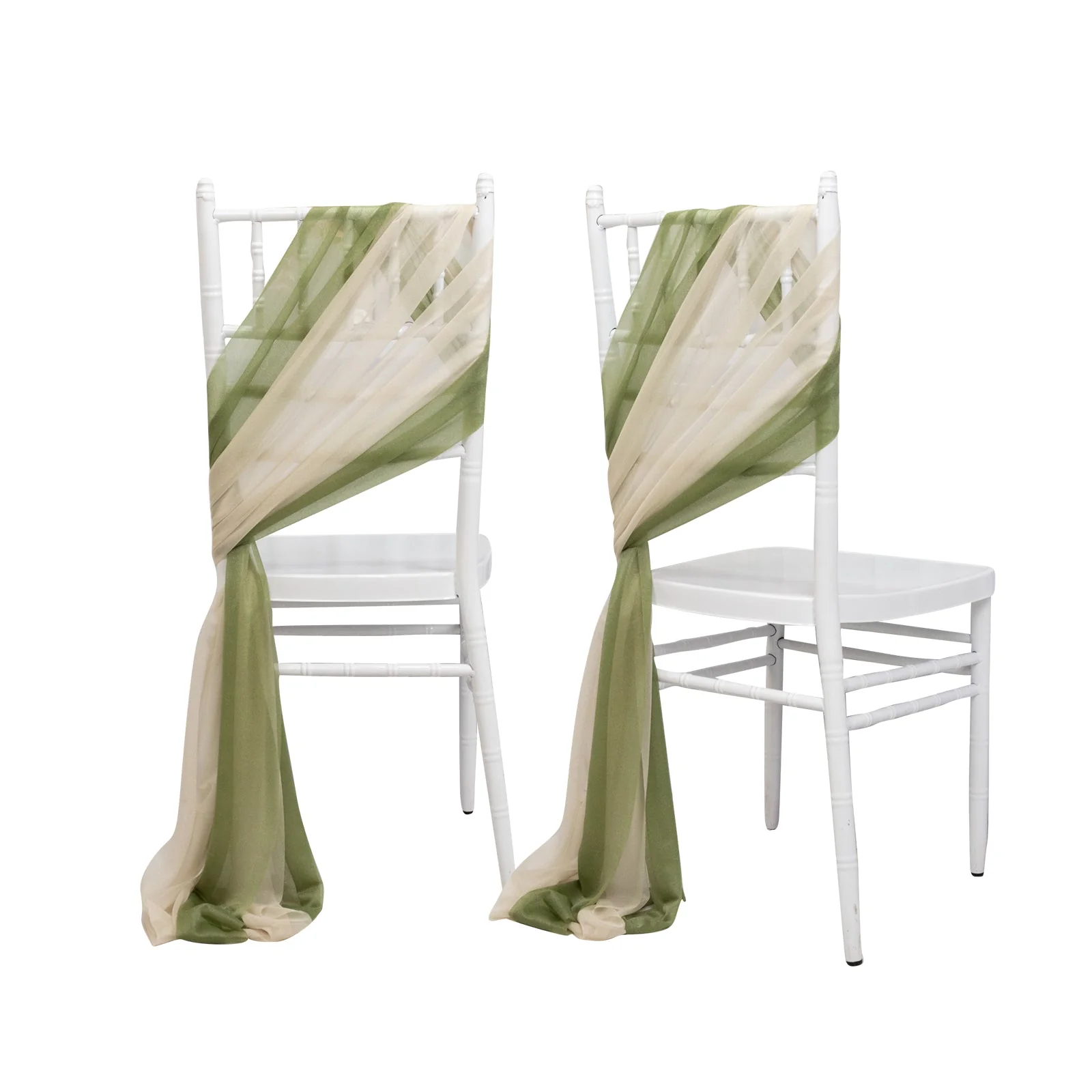 20-Pack Sheer Chair Sash in Dusty Sage Green Beige, 9ft Long Shimmer Sheer Drape Chair Decor Set, Wrinkle-Free - Image 6