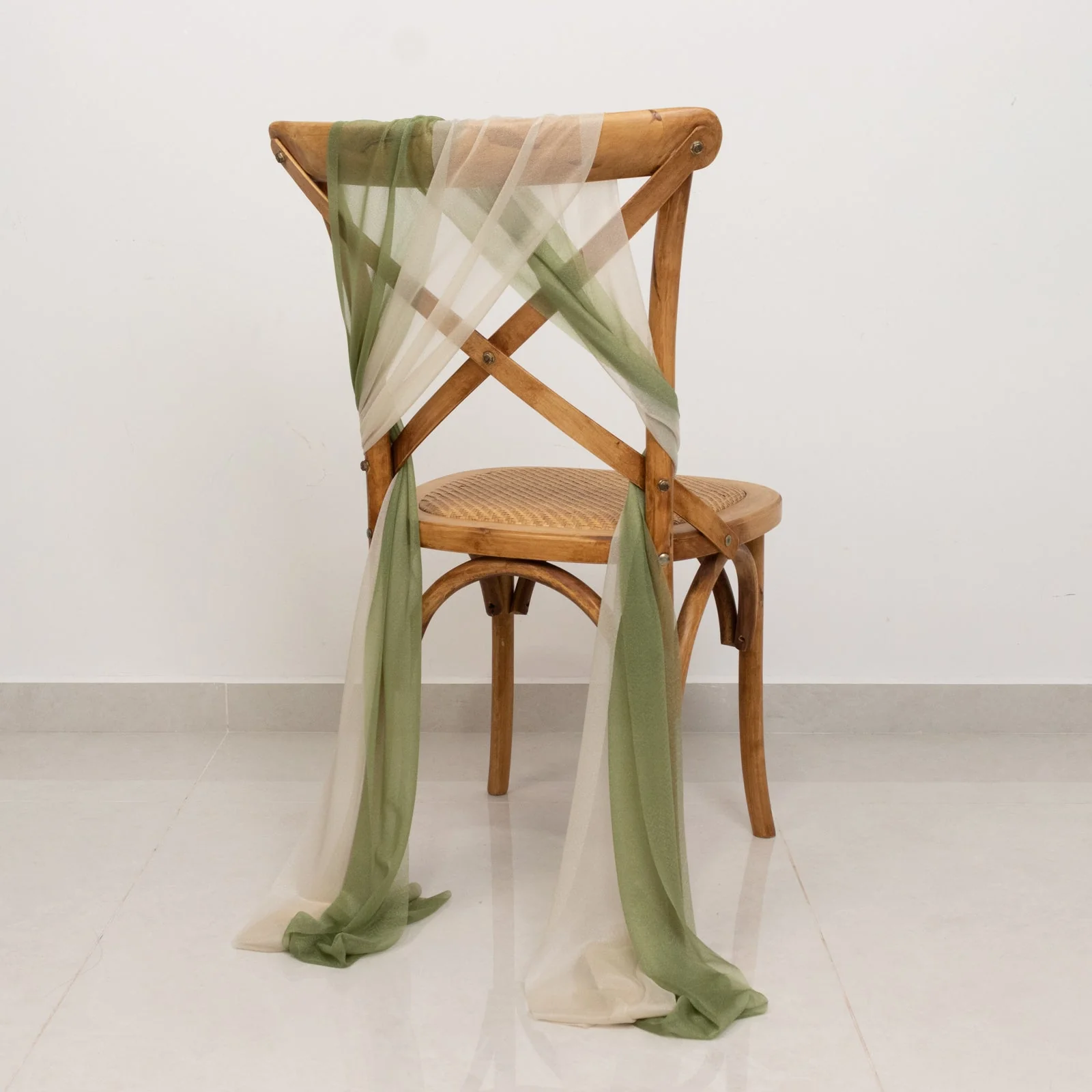 20-Pack Sheer Chair Sash in Dusty Sage Green Beige, 9ft Long Shimmer Sheer Drape Chair Decor Set, Wrinkle-Free - Image 7
