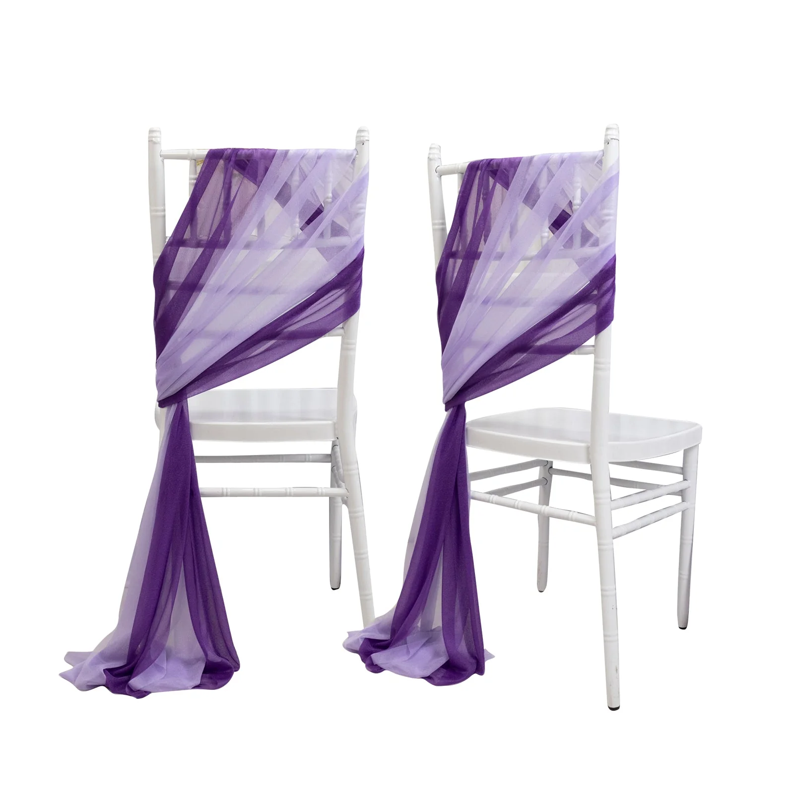 20-Pack Sheer Chair Sash in Purple Lavender Lilac, 9ft Long Shimmer Sheer Drape Chair Decor Set, Wrinkle-Free - Image 6