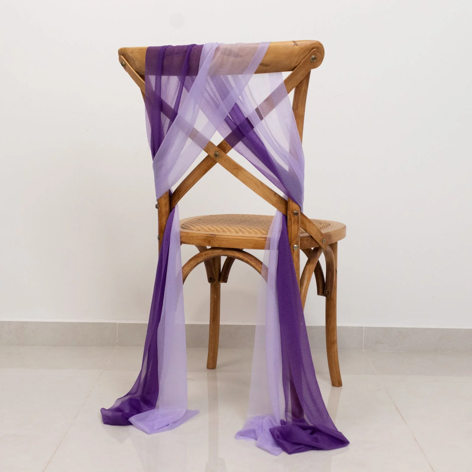 20-Pack Sheer Chair Sash in Purple Lavender Lilac, 9ft Long Shimmer Sheer Drape Chair Decor Set, Wrinkle-Free - Image 7