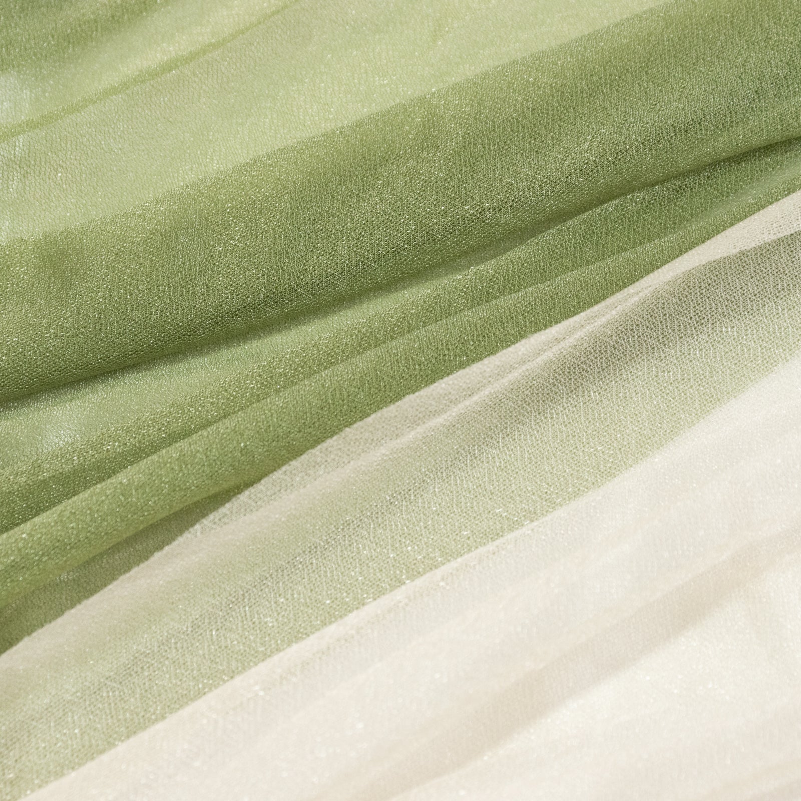 Sheer Chiffon Table Skirt 14ft Dusty Sage Green and Beige – Pleated Ruffle Skirting with Polyester Backing, Shimmer Sheer, Wrinkle-Free Fabric - Image 7