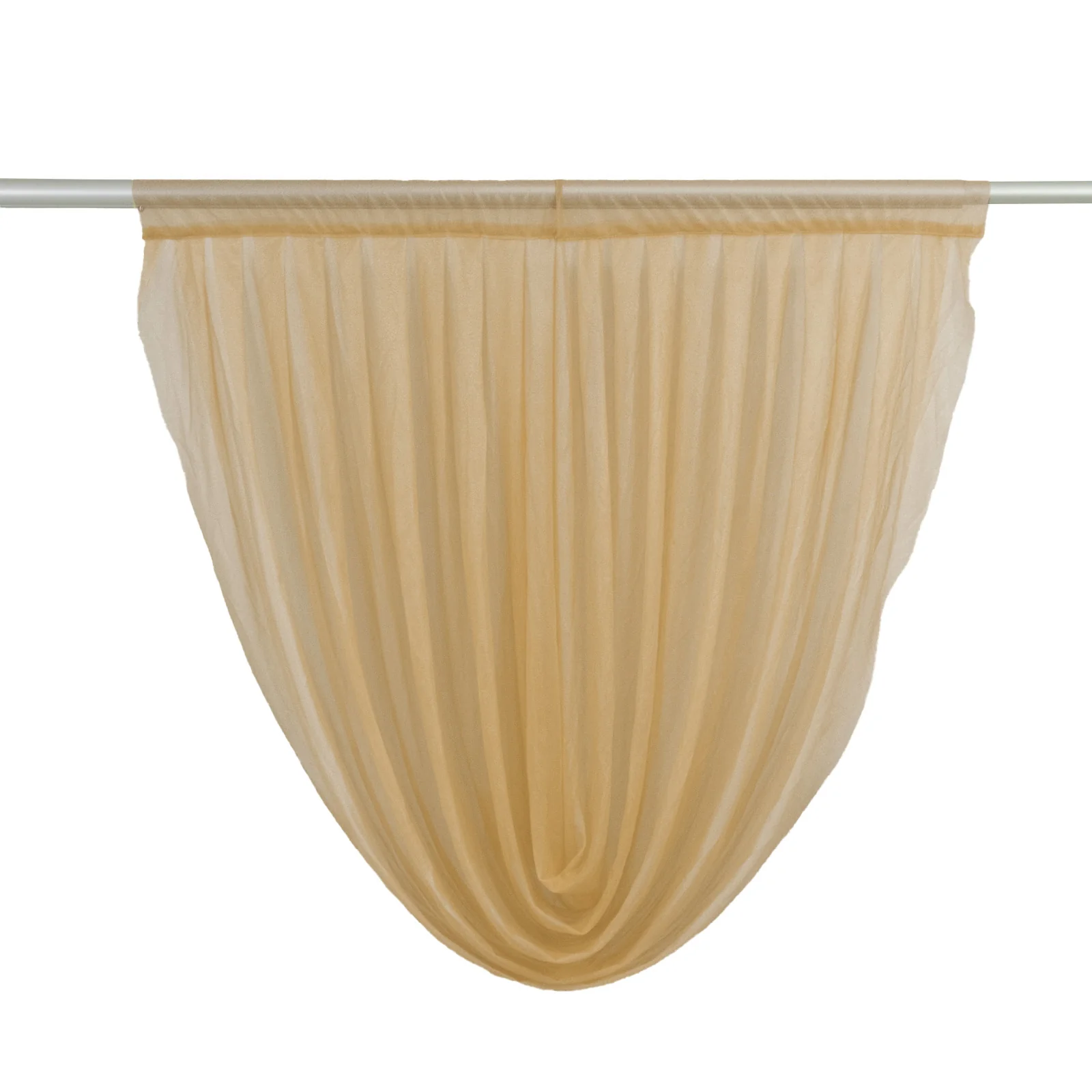 Sheer Chiffon Backdrop Valance Drapes – 4ft x 4ft Champagne Curved Swag Topper Panel - Image 7