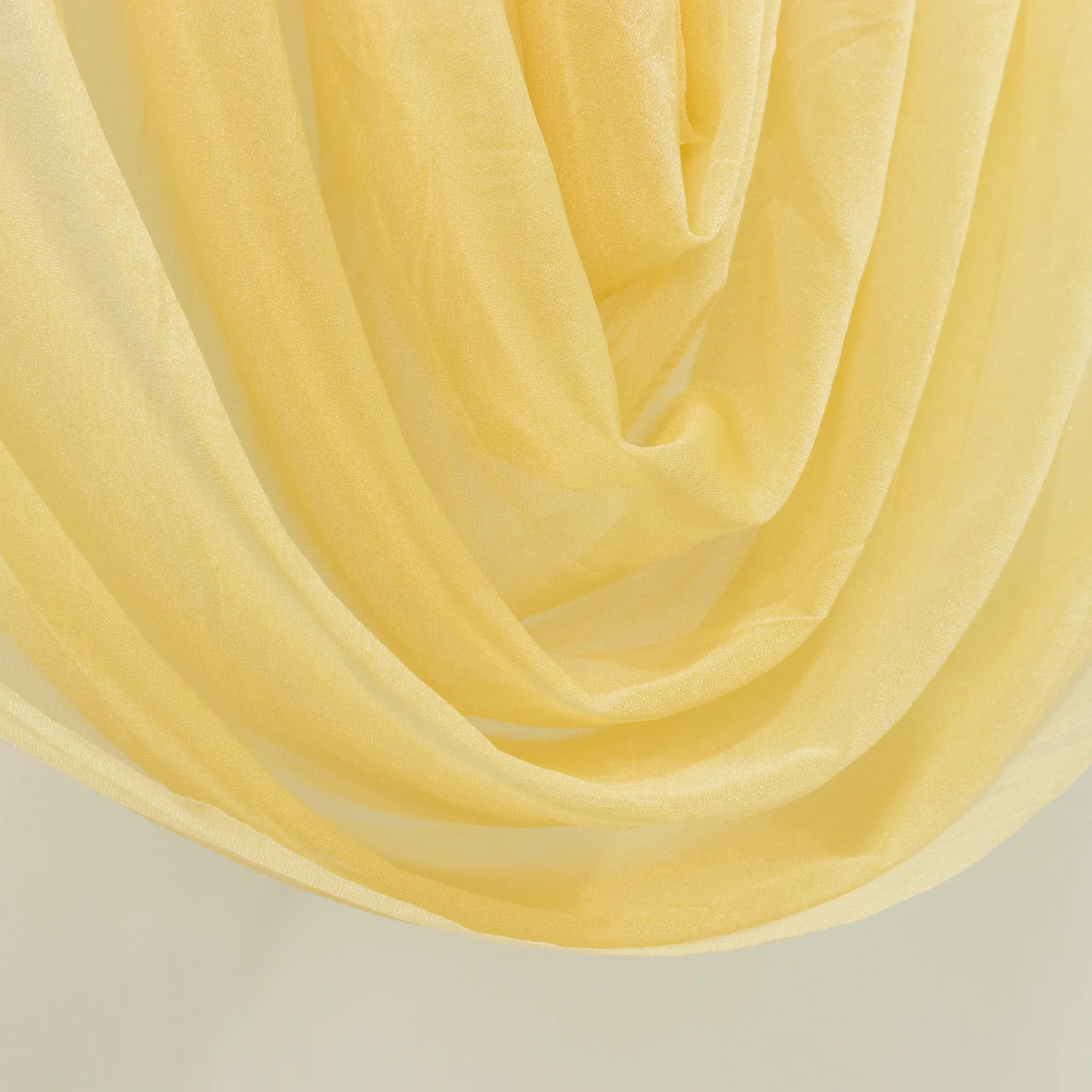 Sheer Chiffon Valance Curtain 4ft x 5ft – Champagne Wedding Arch Voile Drape with Rod Pocket, Backdrop Panel - Image 6