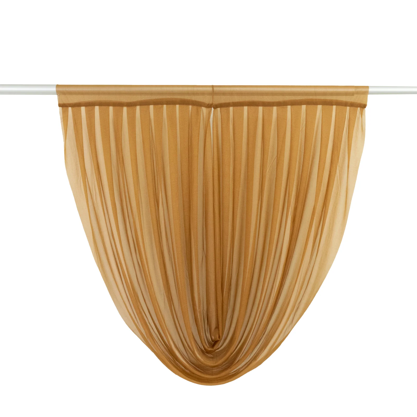 Sheer Chiffon Backdrop Valance Drapes – 4ft x 4ft Gold Curved Swag Topper Panel - Image 2