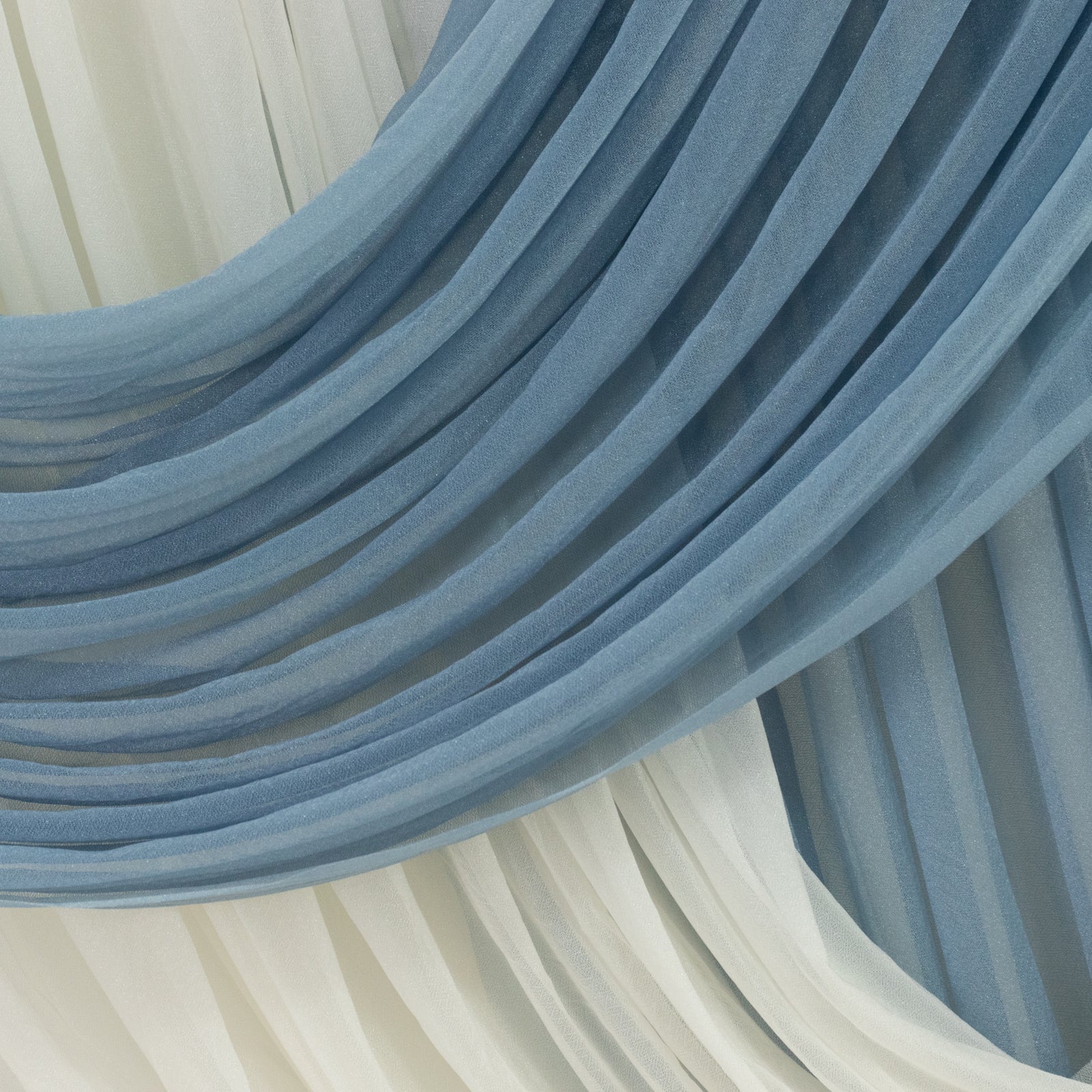 Sheer Chiffon Backdrop Valance Drapes – 4ft x 4ft Ivory Curved Swag Topper Panel - Image 6