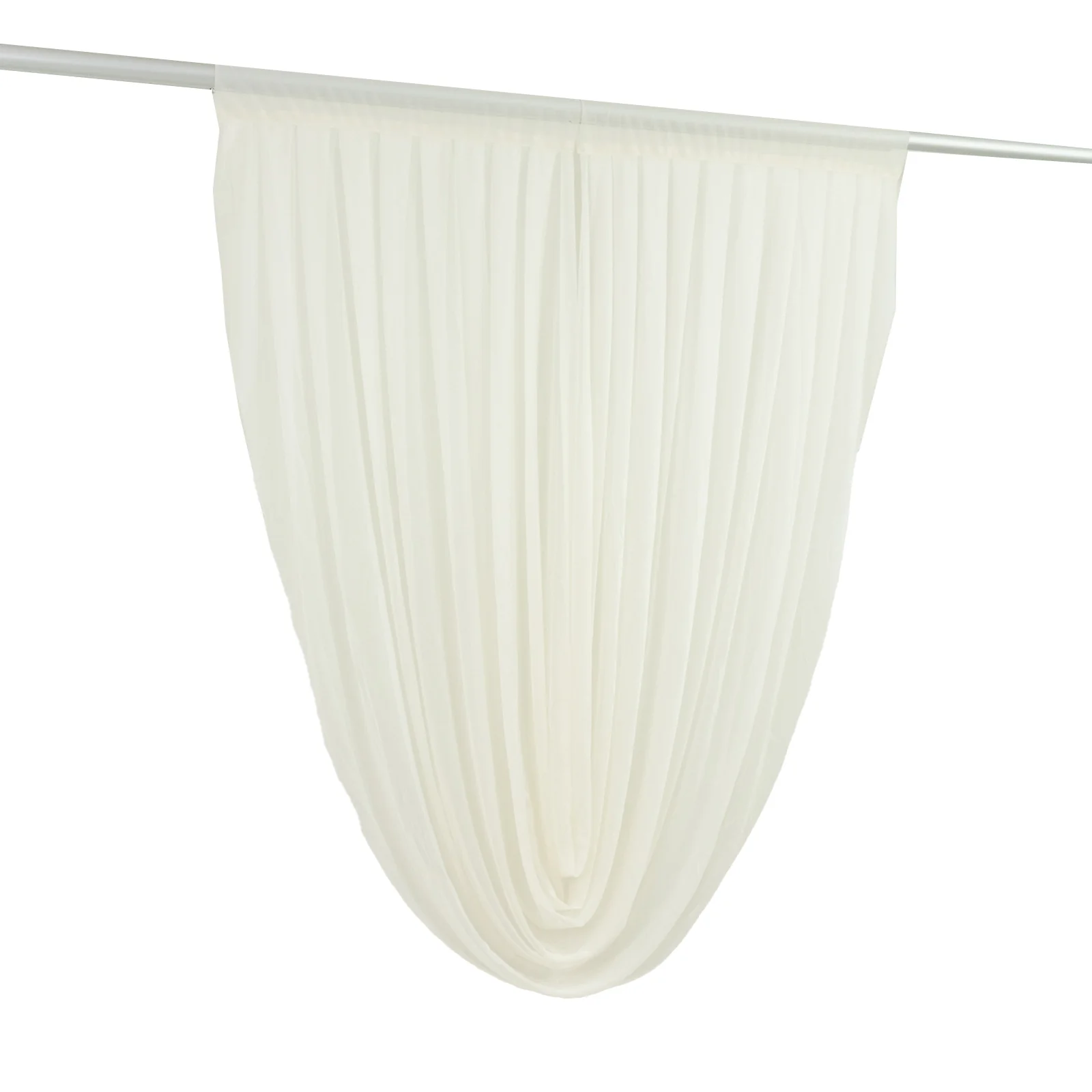 Sheer Chiffon Valance Curtain 4ft x 5ft – Ivory Wedding Arch Voile Drape with Rod Pocket, Backdrop Panel - Image 7