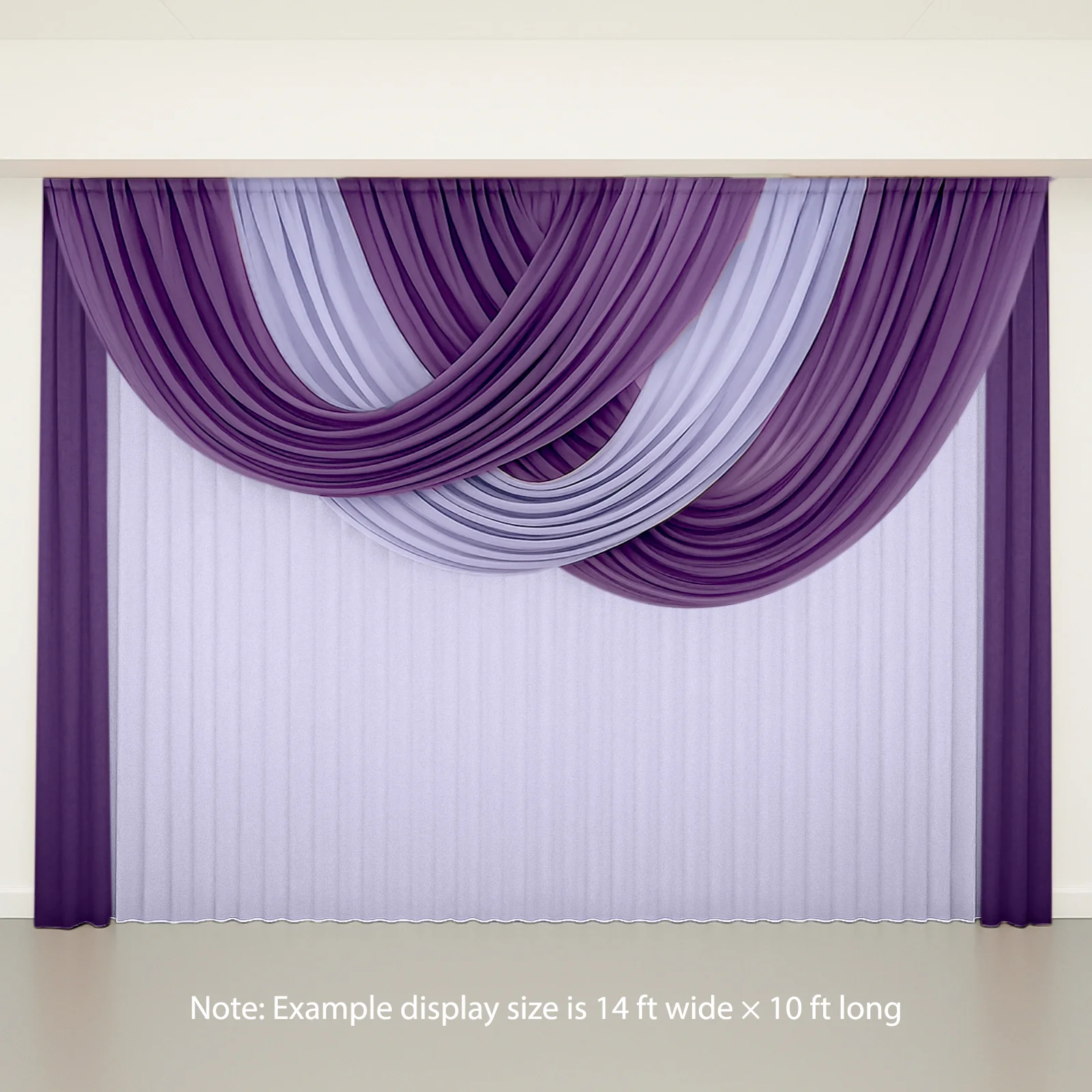 Sheer Chiffon Valance Curtain 4ft x 6ft – Purple Wedding Arch Voile Drape with Rod Pocket, Backdrop Panel - Image 2