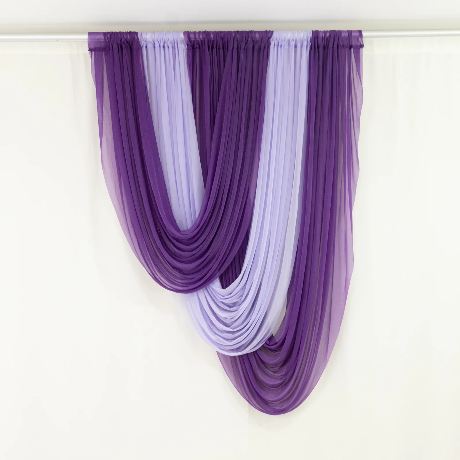 Sheer Chiffon Valance Curtain 4ft x 6ft – Purple Wedding Arch Voile Drape with Rod Pocket, Backdrop Panel - Image 8