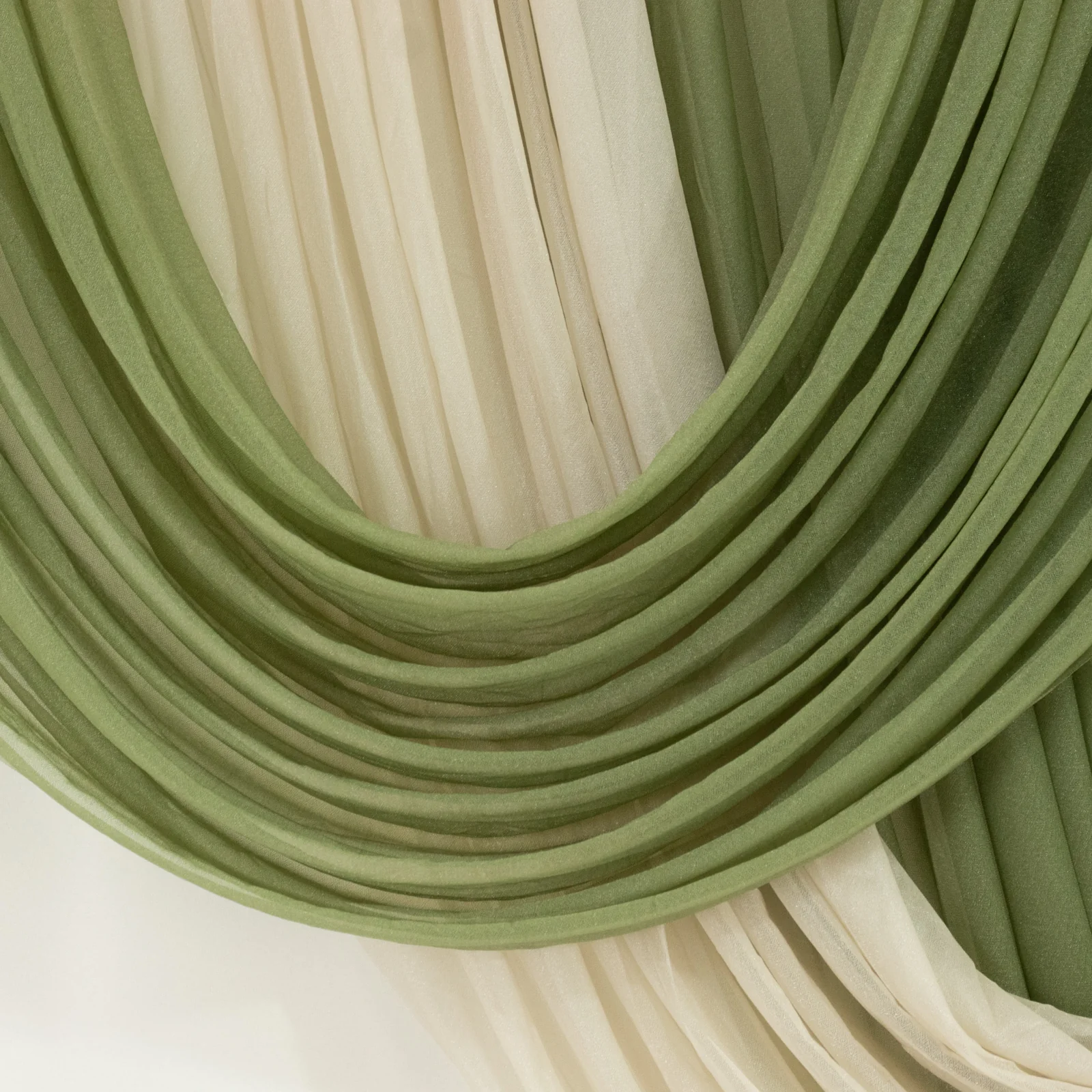 Sheer Chiffon Valance Curtain 4ft x 6ft – Dusty Sage Green Wedding Arch Voile Drape with Rod Pocket, Backdrop Panel - Image 6