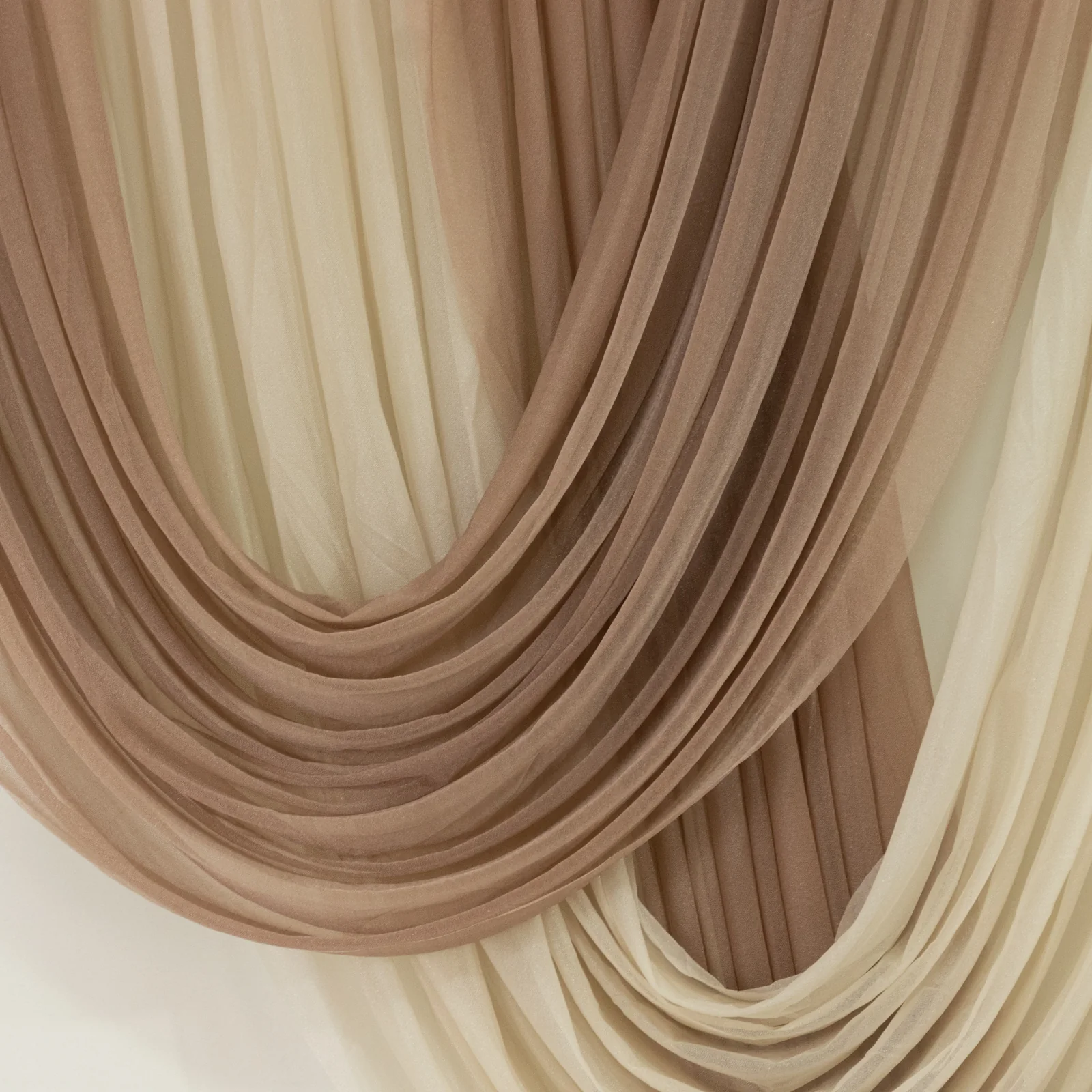 Sheer Chiffon Valance Curtain 4ft x 5ft – Taupe Wedding Arch Voile Drape with Rod Pocket, Backdrop Panel - Image 6