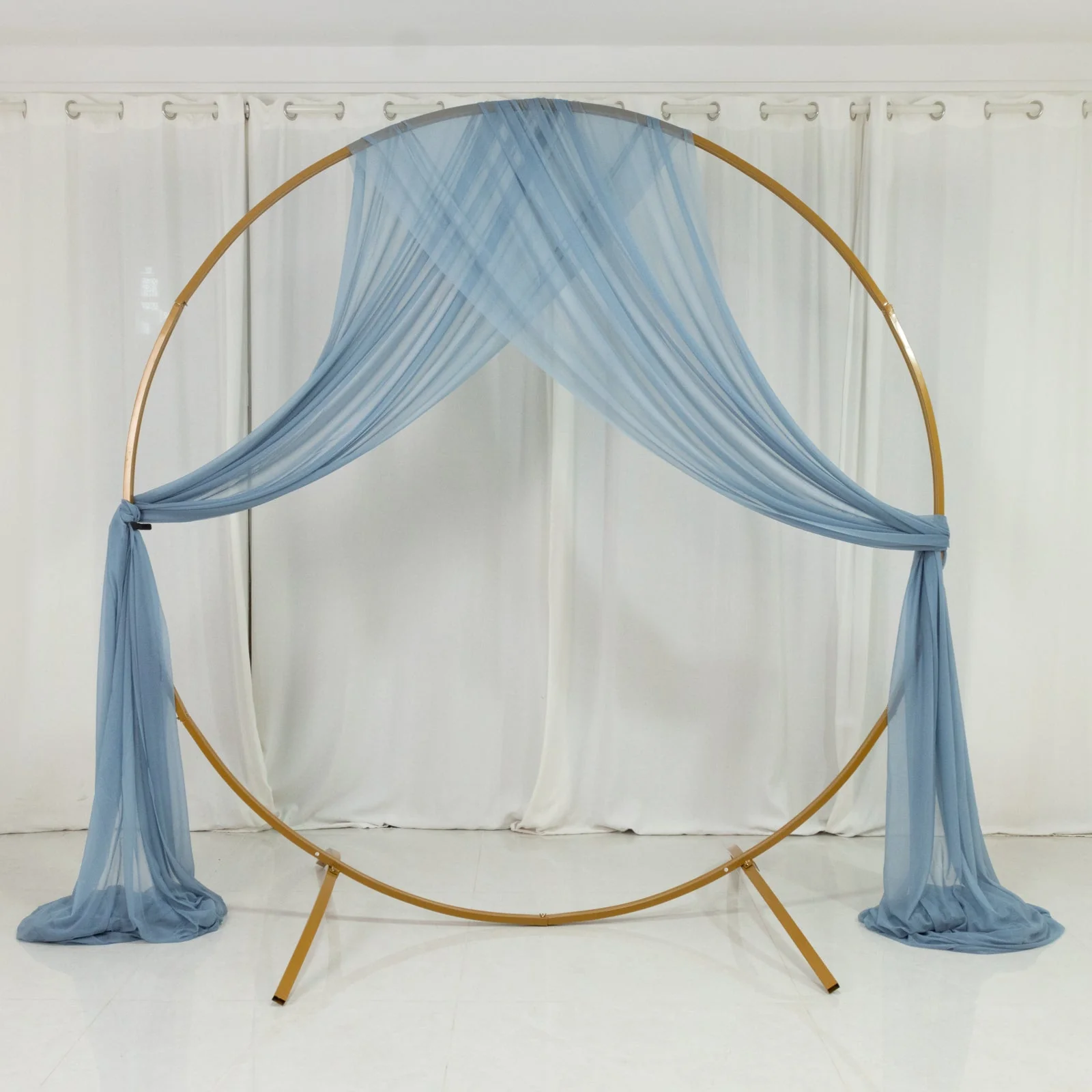 Sheer Wedding Arch Drape – 5ftx32ft Dusty Blue Sheer Curtain Backdrop, Ceiling Drapery Panel - Image 2