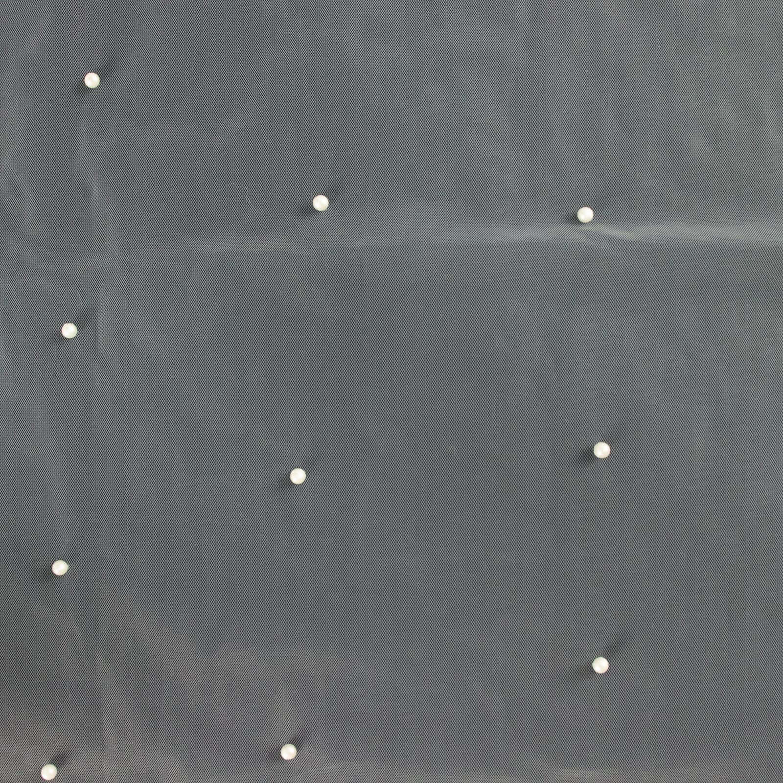 Sheer Tulle Table Runner 48"x120" White Pearl Embellished - Sophisticated Wedding & Event Table Linen - Image 3