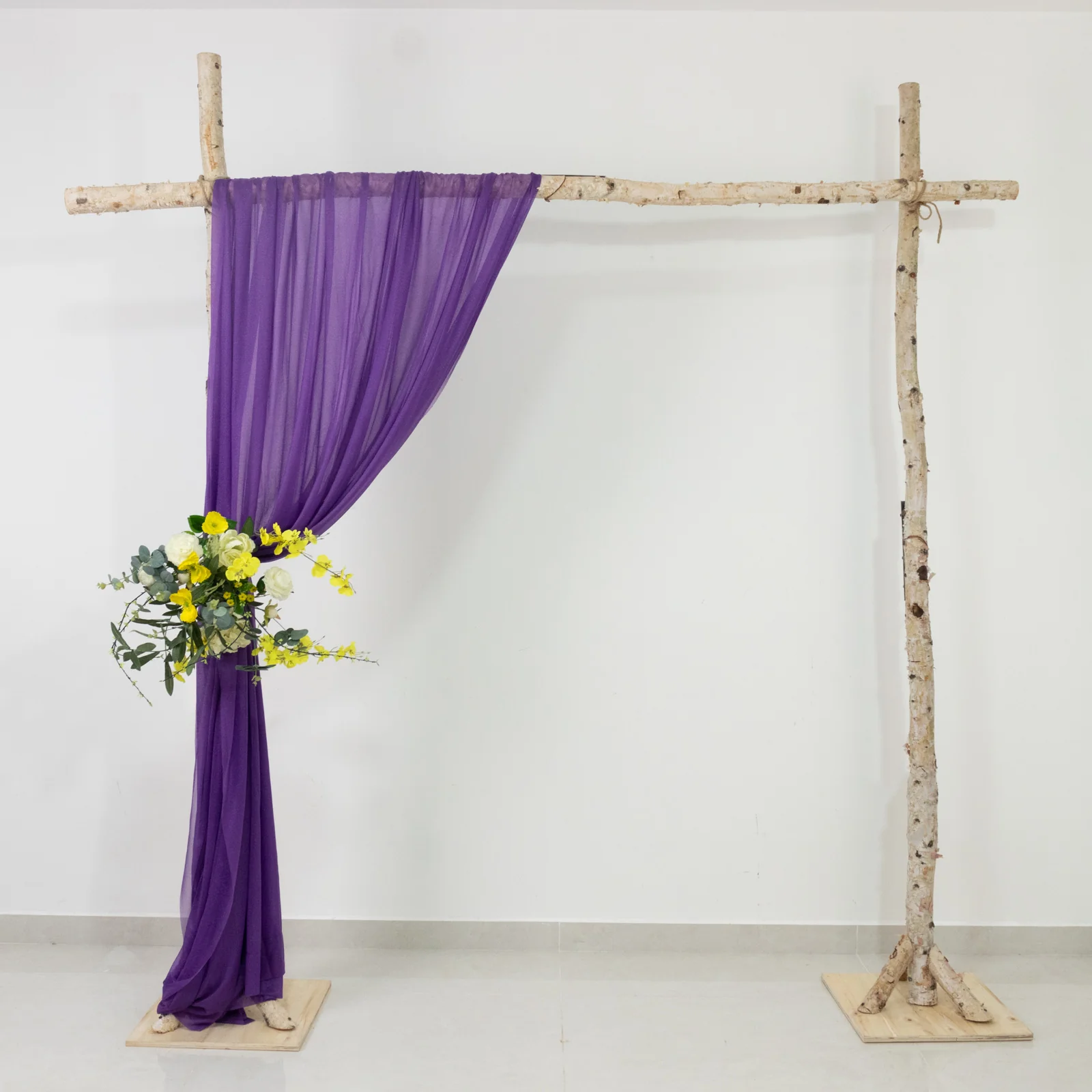 Sheer Wedding Arch Drape – 5ftx14ft Purple Sheer Curtain Backdrop, Ceiling Drapery Panel - Image 6