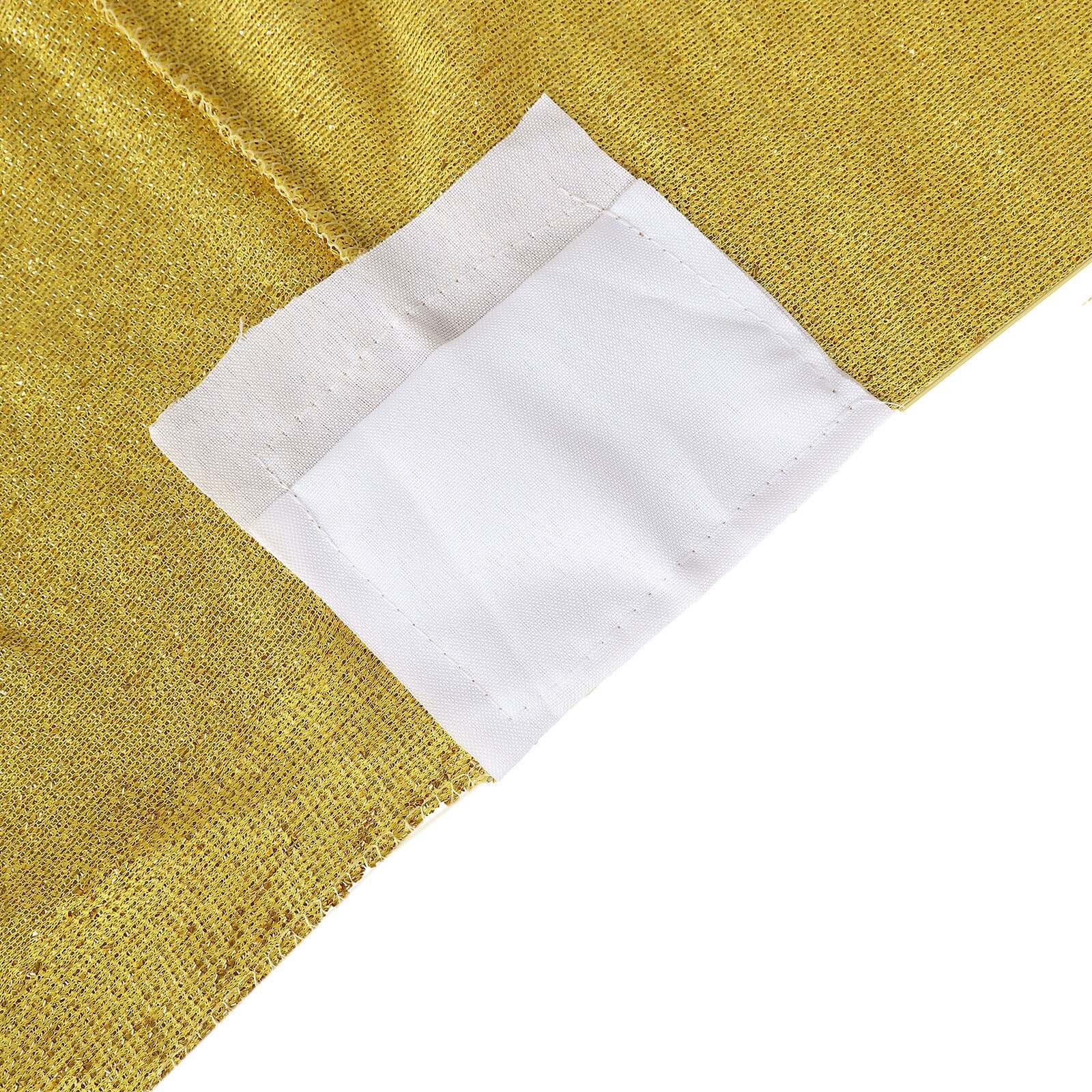 Shimmer Tinsel Spandex Rectangle Tablecloth 72"x30" Metallic Gold Glittered Shiny Stretch Table Cover for Shimmering Event Decor - Image 7