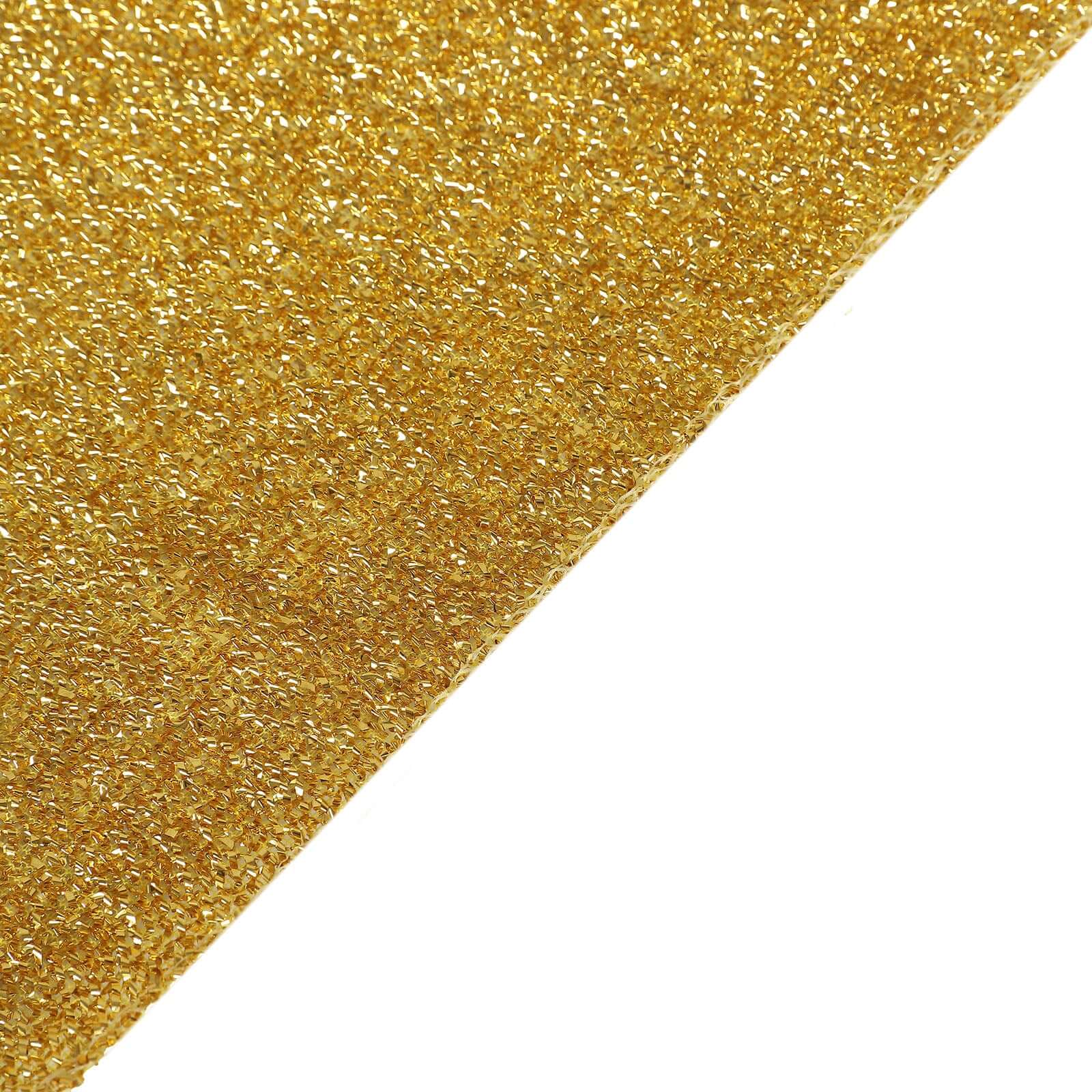Shimmer Tinsel Spandex Rectangle Tablecloth 72"x30" Metallic Gold Glittered Shiny Stretch Table Cover for Shimmering Event Decor - Image 8