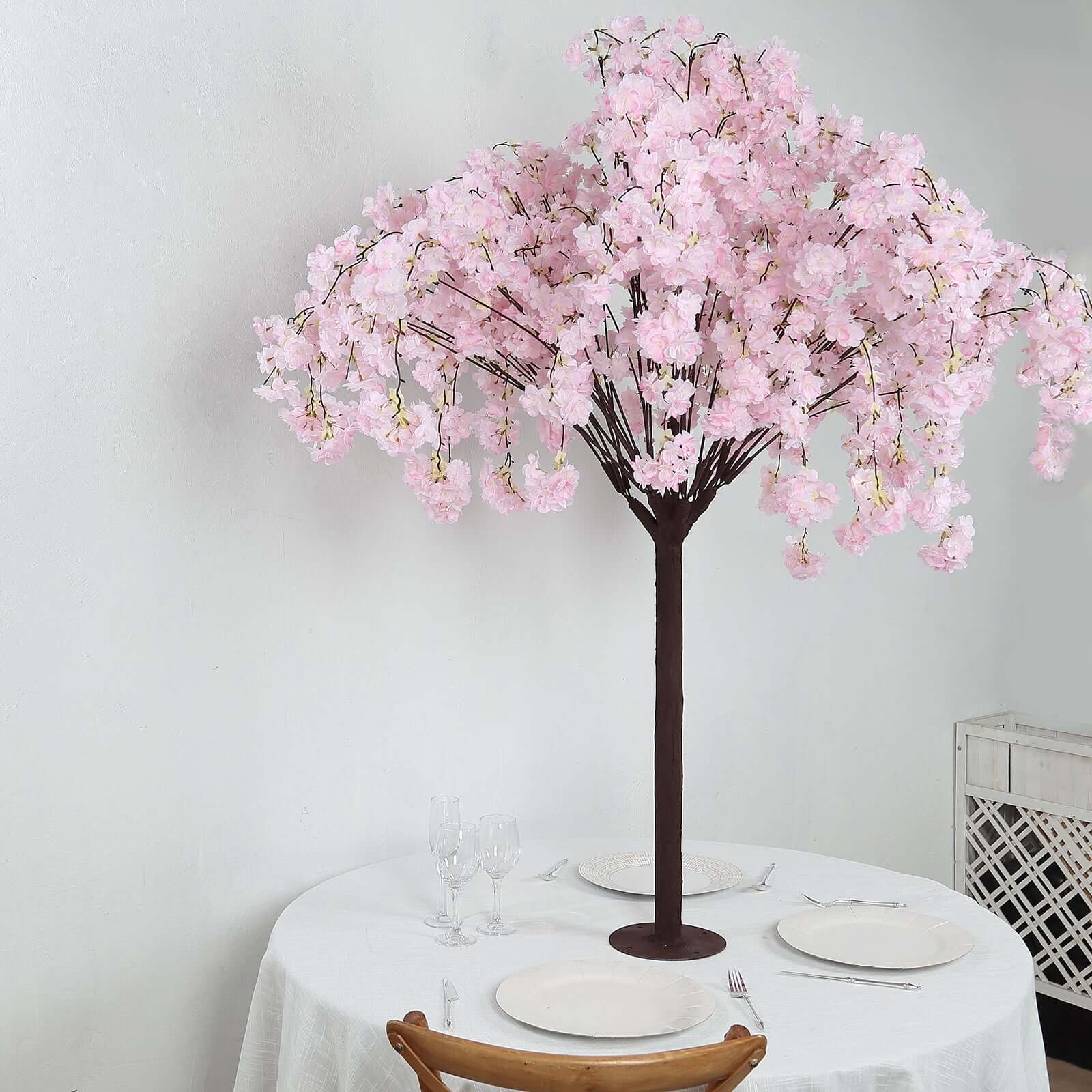Artificial Cherry Blossom Tree 5ft Blush – Silk Sakura Wishing Tree with Fiberglass Trunk & Sturdy Metal Base - Image 8