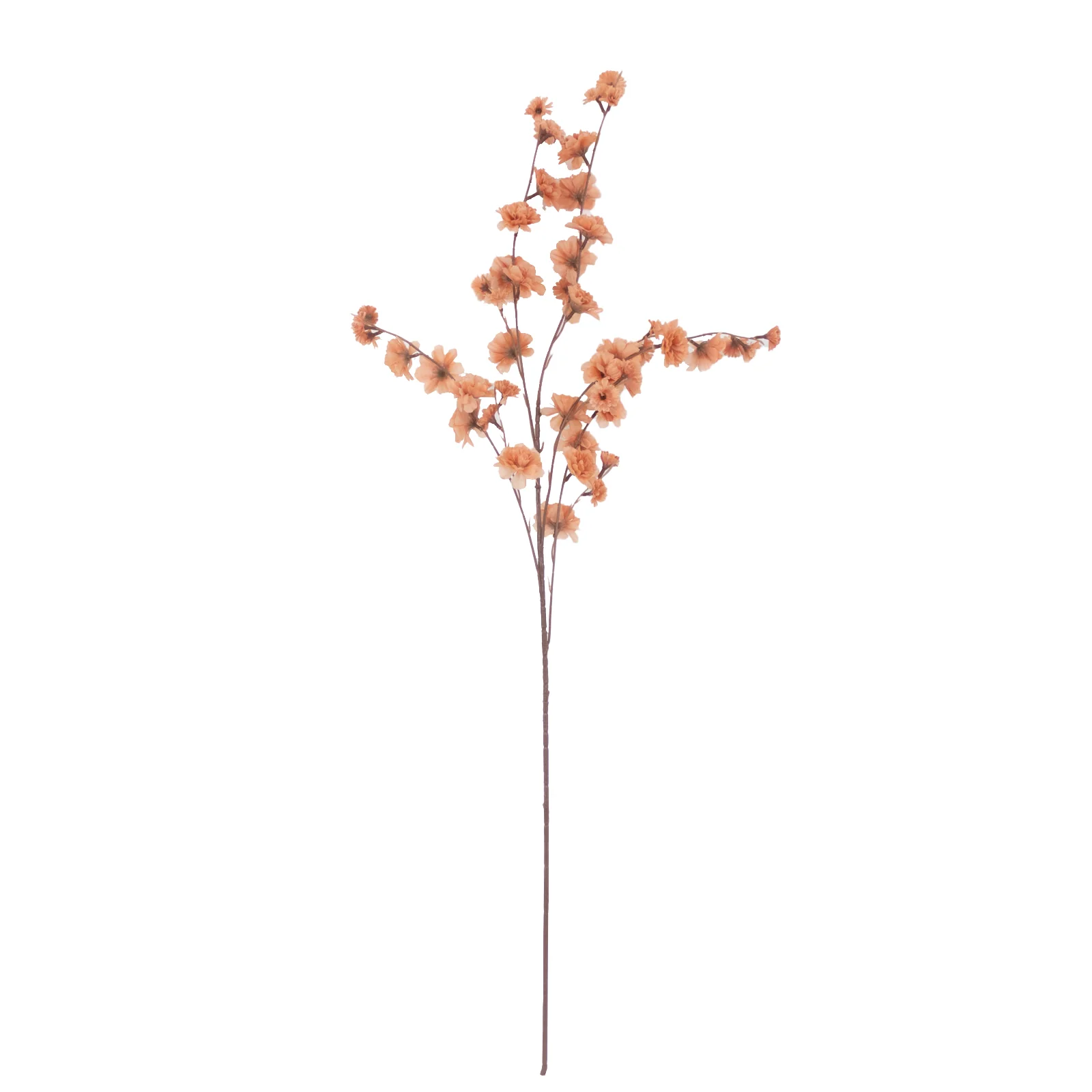 2 Branches Terracotta (Rust) Artificial Silk Carnation Flower Stems 42" Tall - Image 6