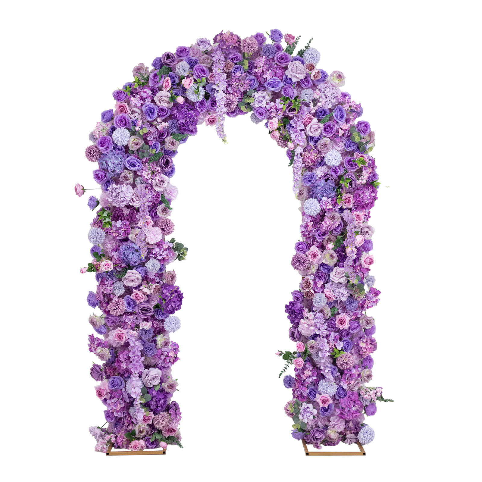 Flower Arch Backdrop Mixed Lavender Lilac 4ft x 8ft Artificial Silk Roses, Hydrangeas & Chrysanthemums Floral Arrangement for Round Top Double Arch Stand - Image 2