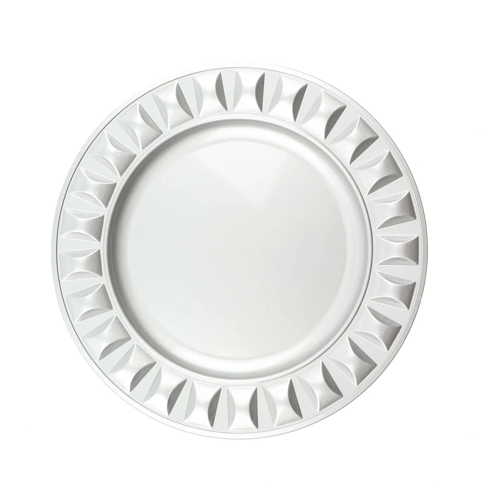 6-Pack Plastic Charger Plates 13" Round Silver Bejeweled Rim - Dinner Charger Tableware - Image 6