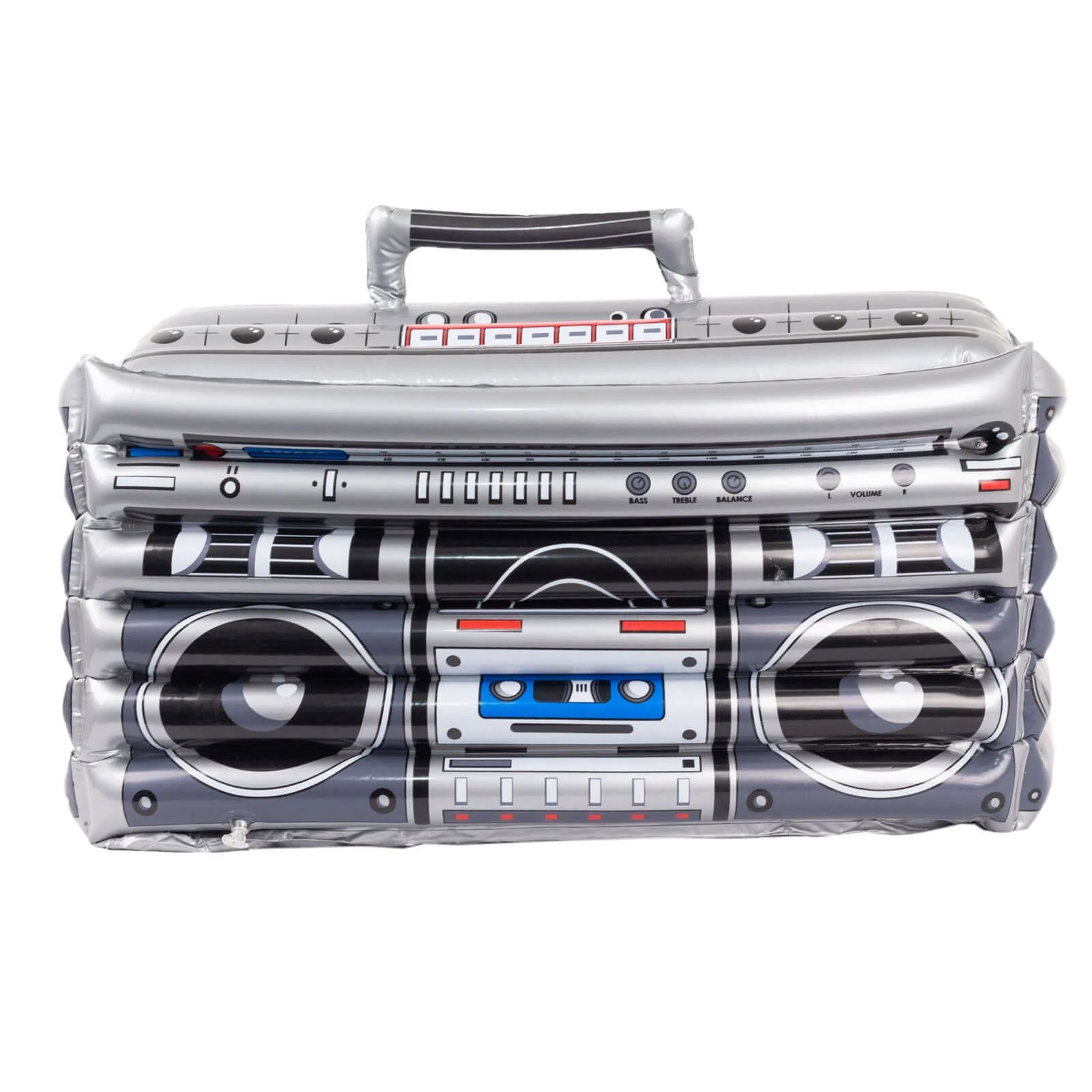 Silver Inflatable Ice Beverage Cooler 80's Boom Box Design 24"x12" - Pool Party Drink Container - Image 16
