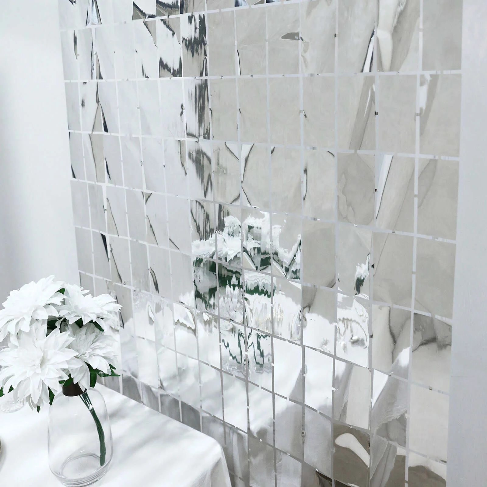 Shiny Silver Metallic Foil Rectangle Curtain Party Backdrop Door Window Curtain 3ftx6.5ft - Image 3