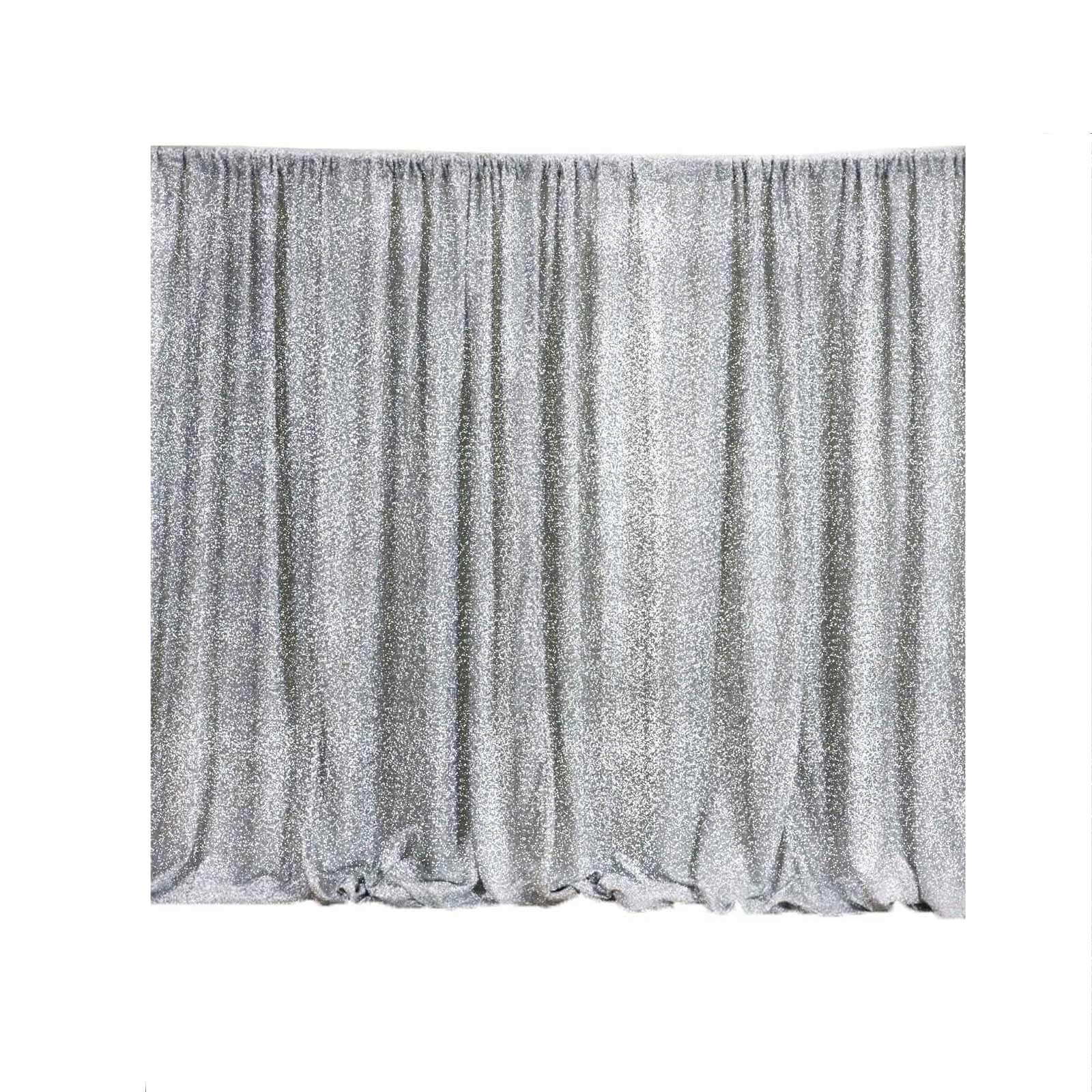 Silver Metallic Shimmer Tinsel Backdrop Drape Curtain, Event Background Divider Panel - 20ftx10ft - Image 7